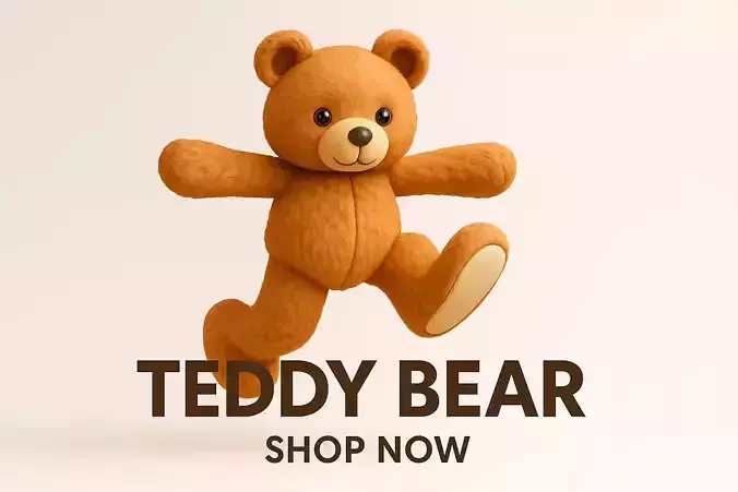 Teddy Bear 3D Model Cute Printable Toy