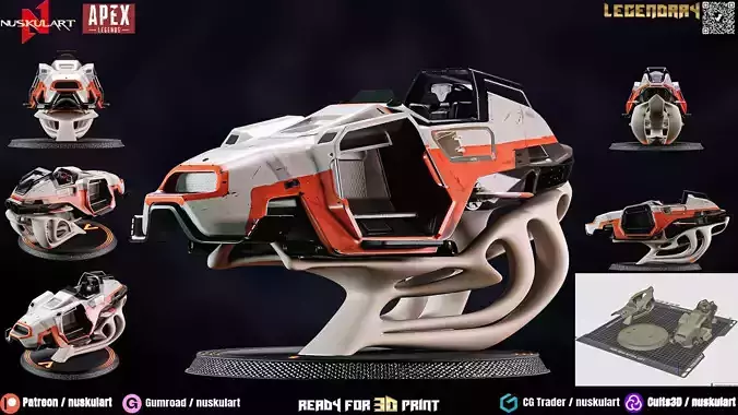 Trident Hovercraft - Apex Legends - 3D Printing Legendary 3D print model