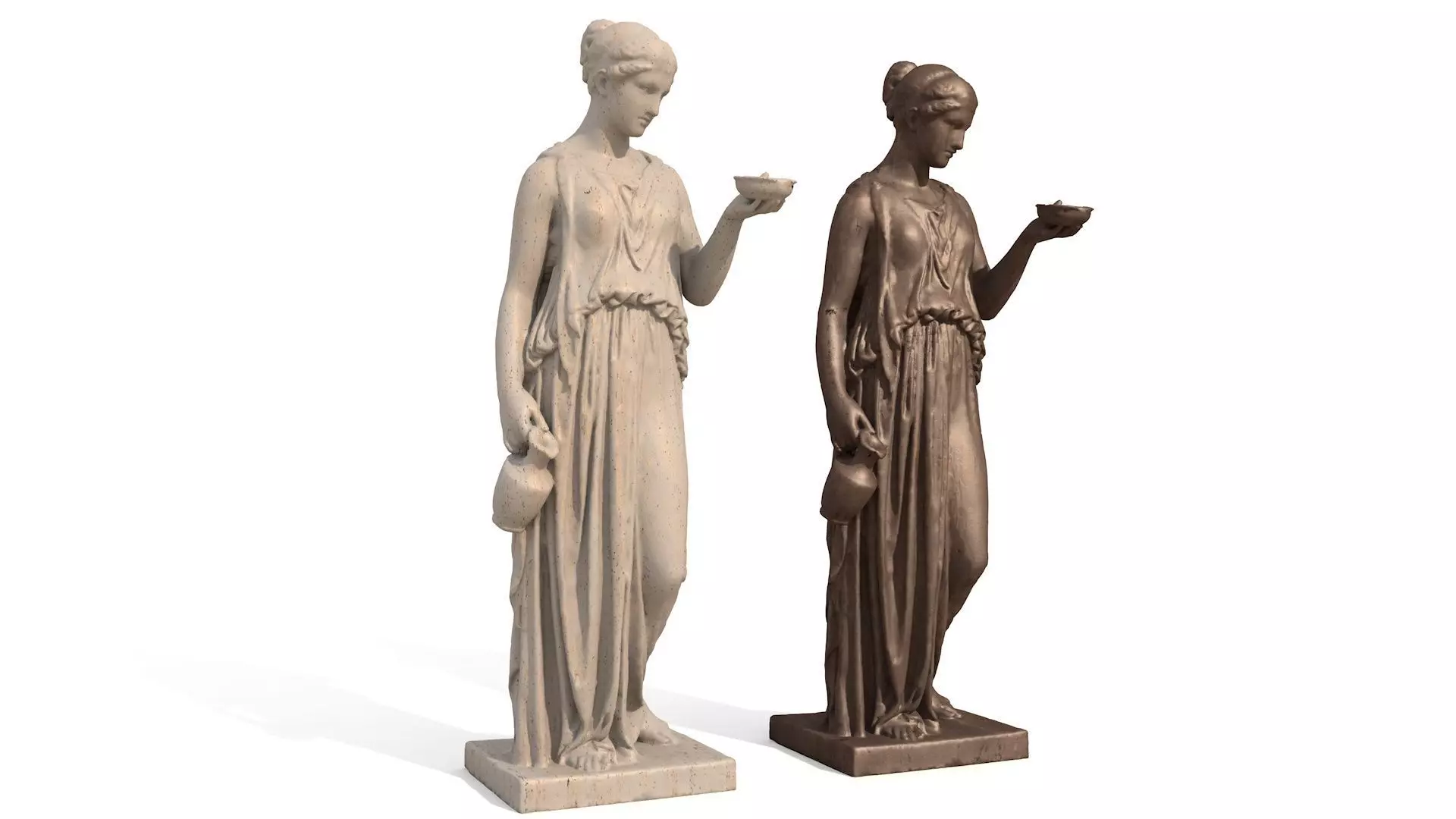 Hebe Classical Greek Sculpture PBR materials 3D model_0