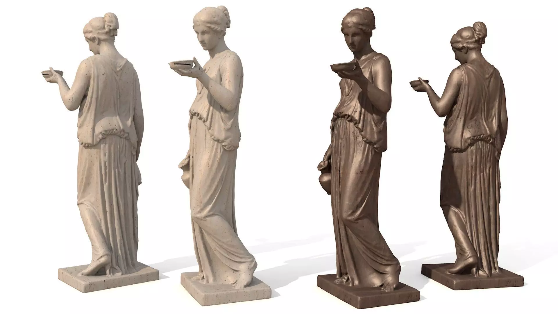 Hebe Classical Greek Sculpture PBR materials 3D model_3