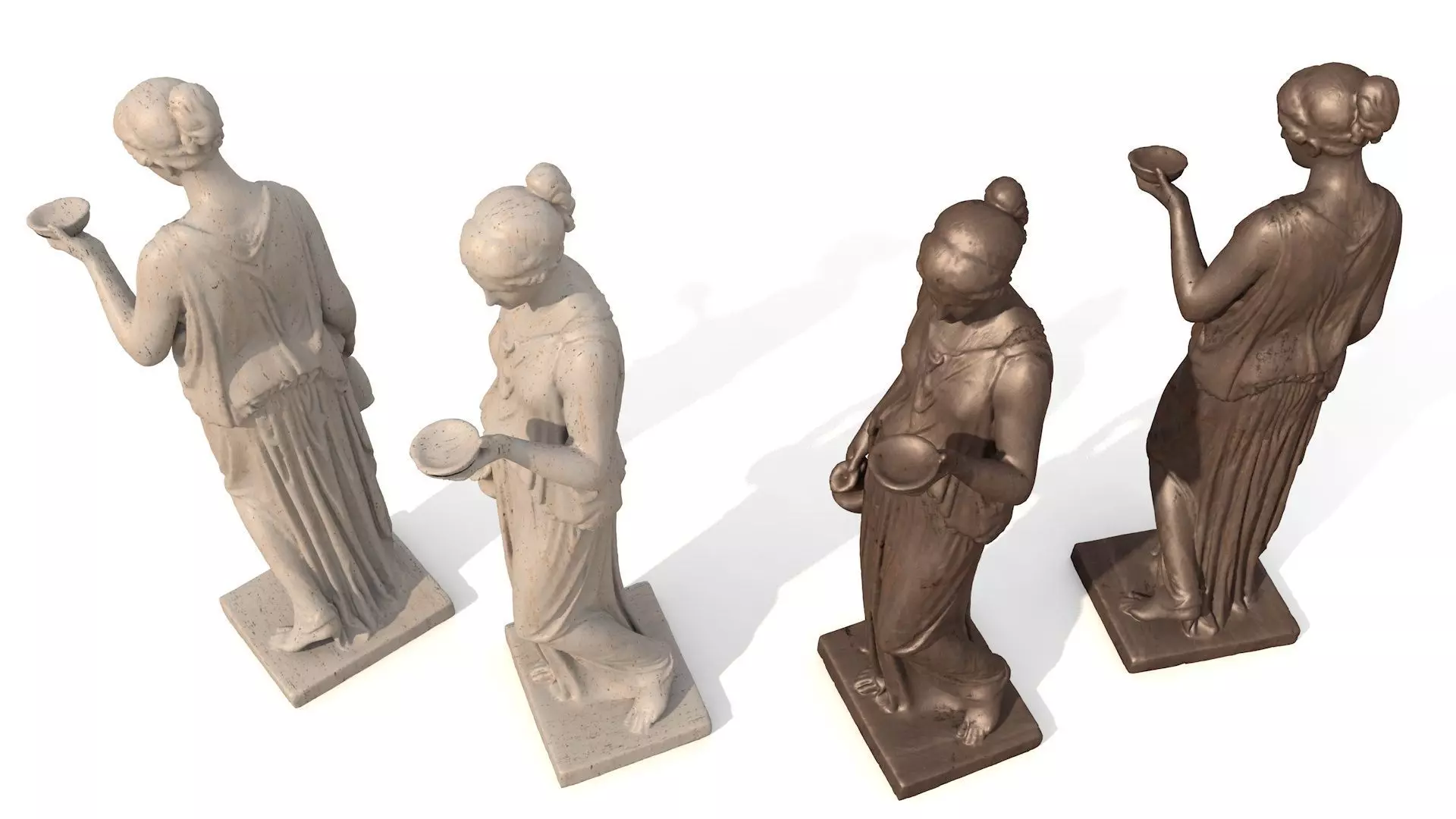 Hebe Classical Greek Sculpture PBR materials 3D model_4