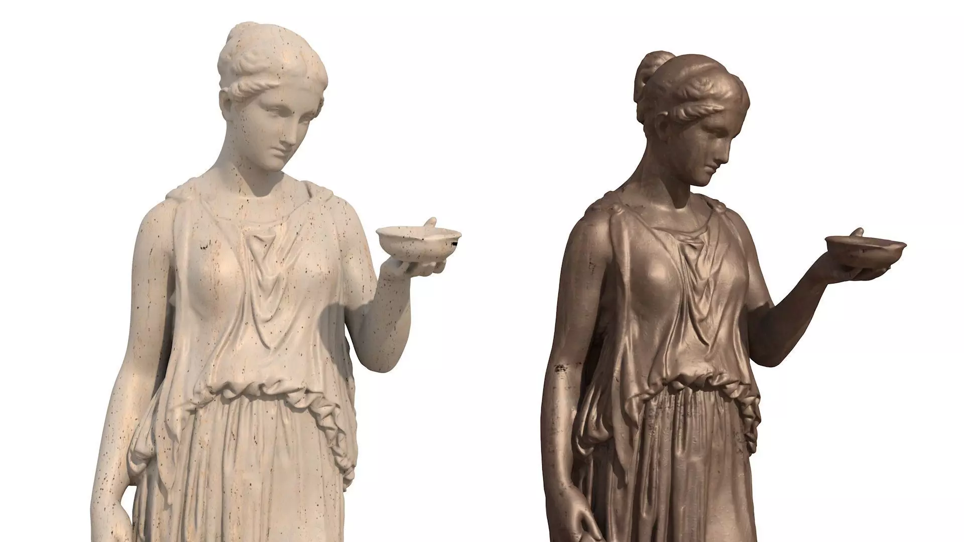 Hebe Classical Greek Sculpture PBR materials 3D model_5