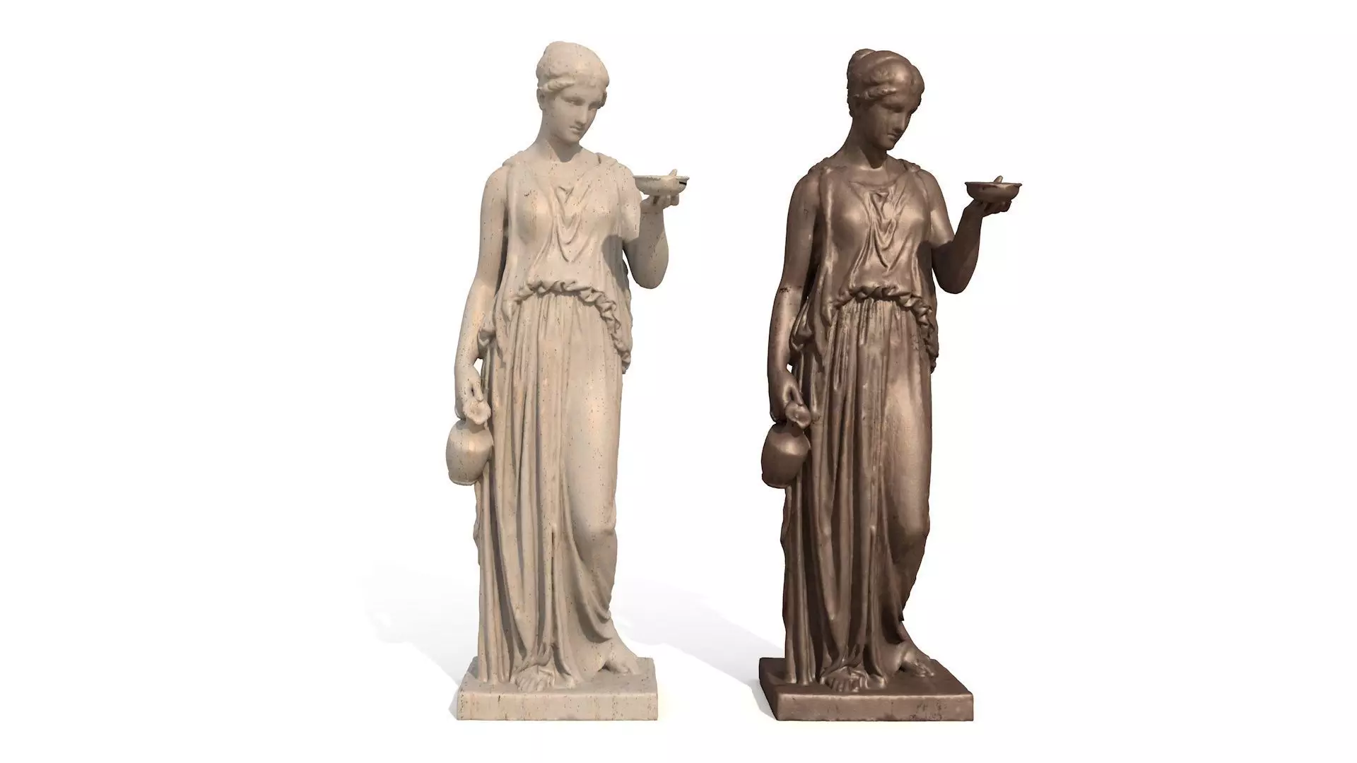 Hebe Classical Greek Sculpture PBR materials 3D model_1