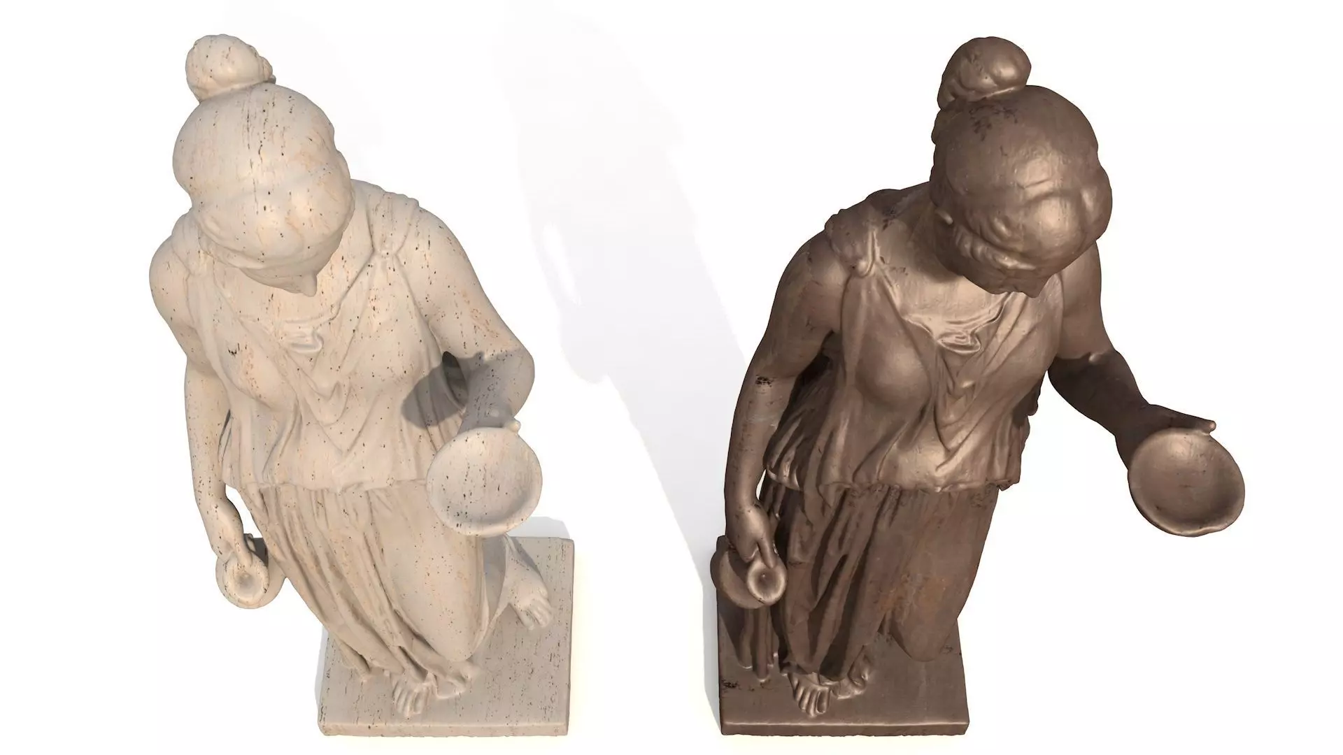 Hebe Classical Greek Sculpture PBR materials 3D model_9