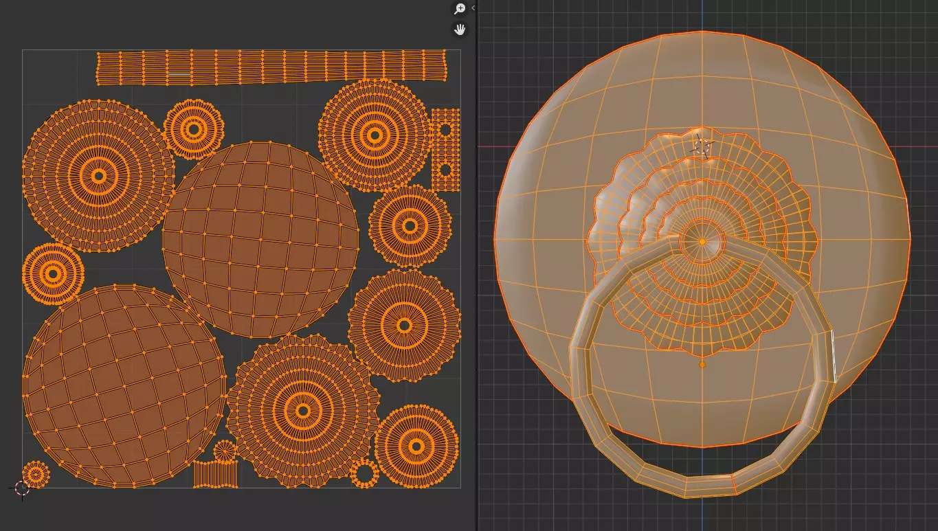 Chinese-style retro door knocker low-poly asset pack Low-poly 3D model_22