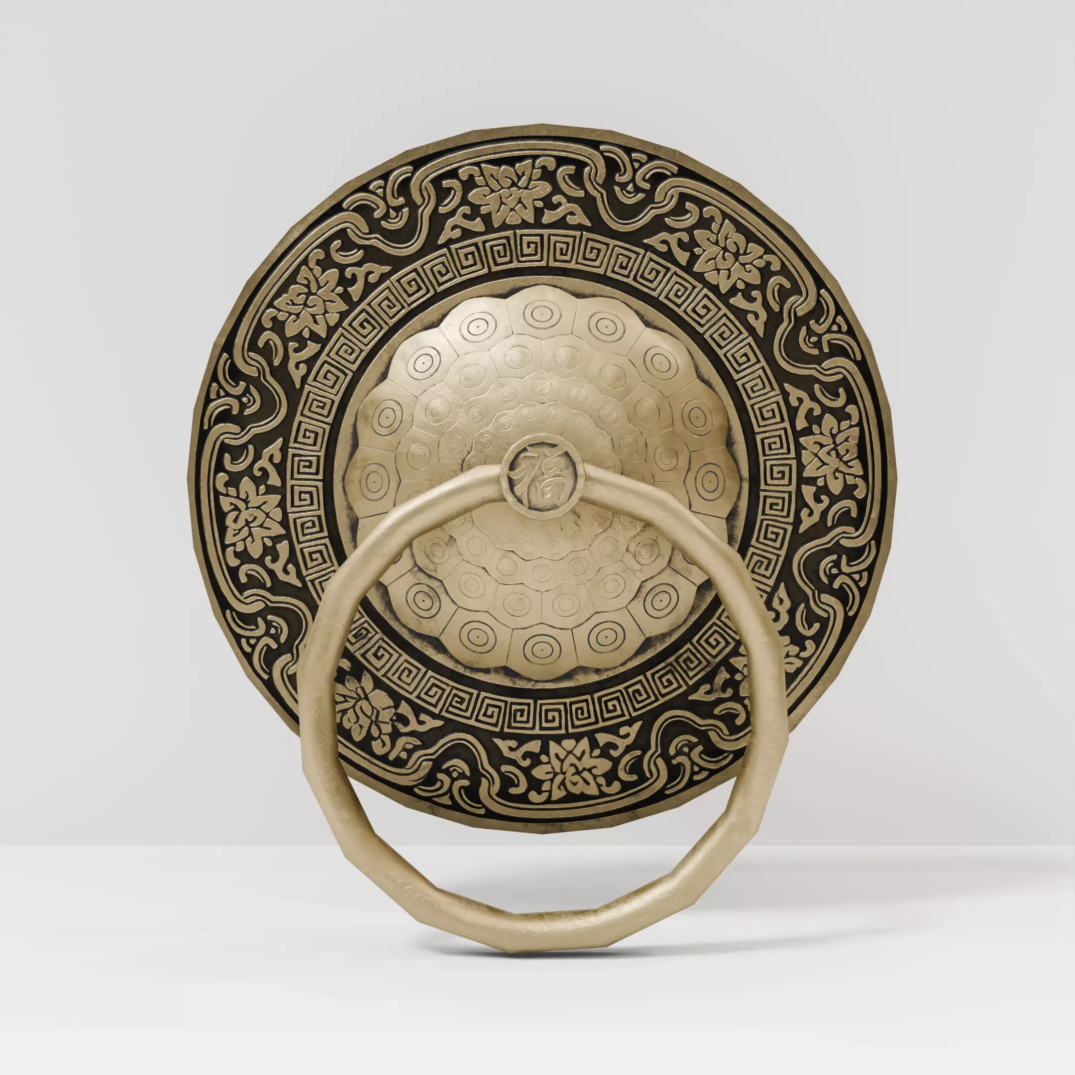 Chinese-style retro door knocker low-poly asset pack Low-poly 3D model_20