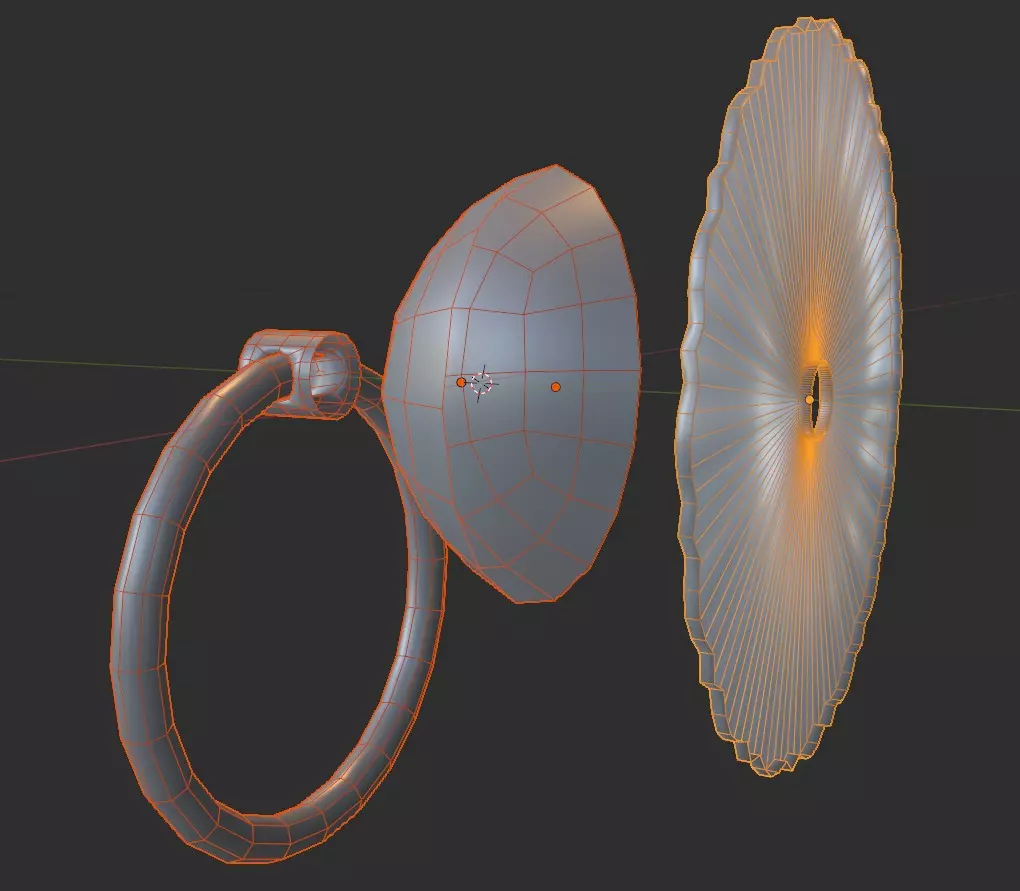 Chinese-style retro door knocker low-poly asset pack Low-poly 3D model_29