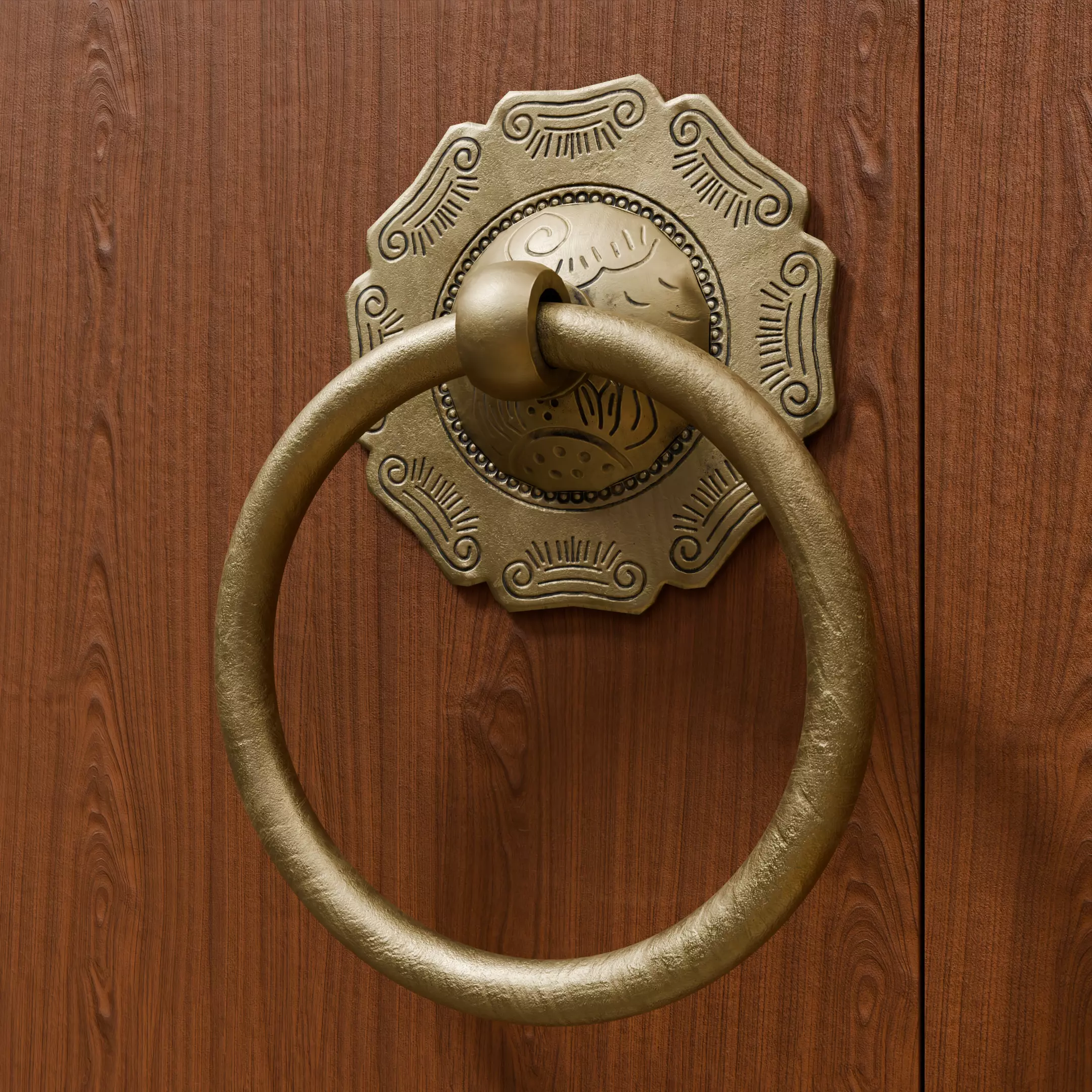 Chinese-style retro door knocker low-poly asset pack Low-poly 3D model_18