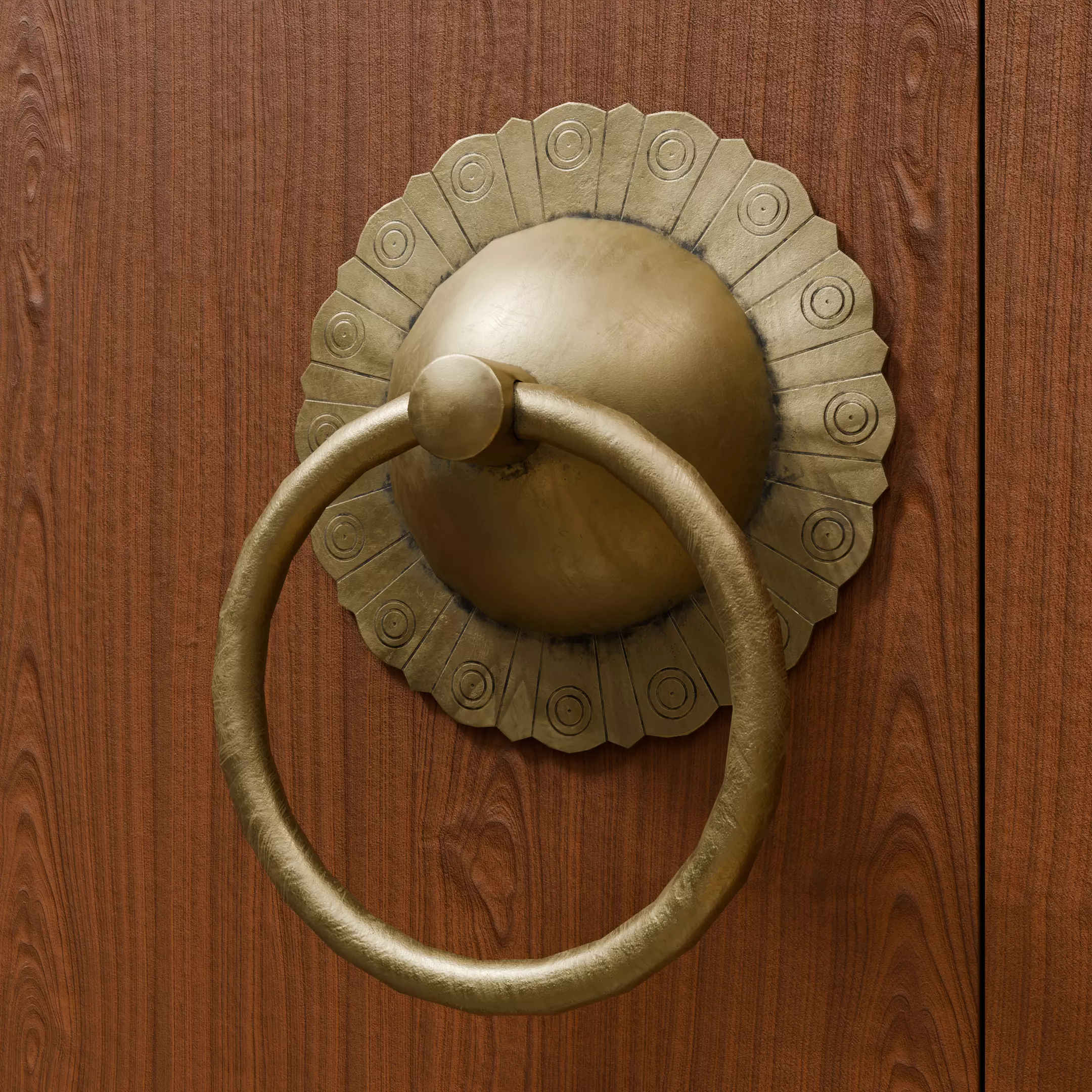 Chinese-style retro door knocker low-poly asset pack Low-poly 3D model_28