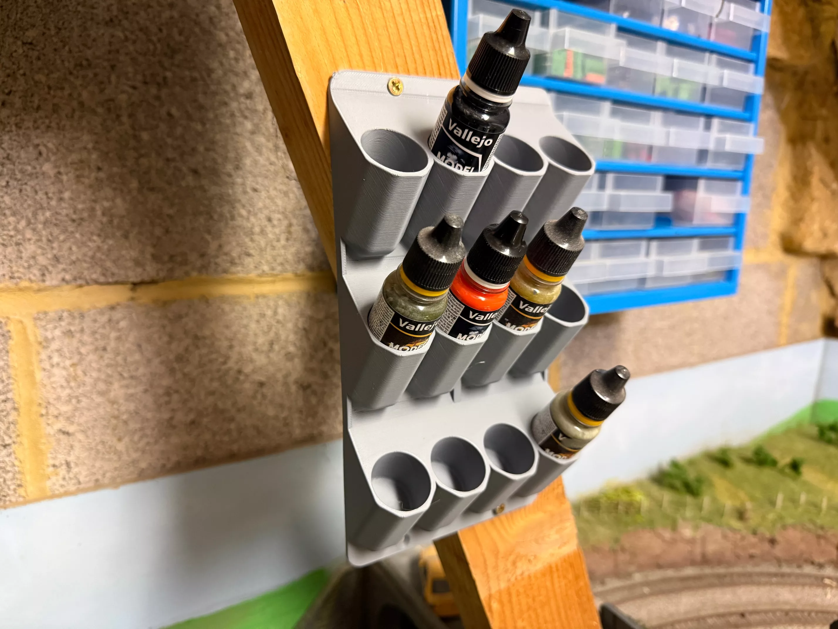 Vallejo Wall Mount Storage 18ml Dropper Bottle 3D print model