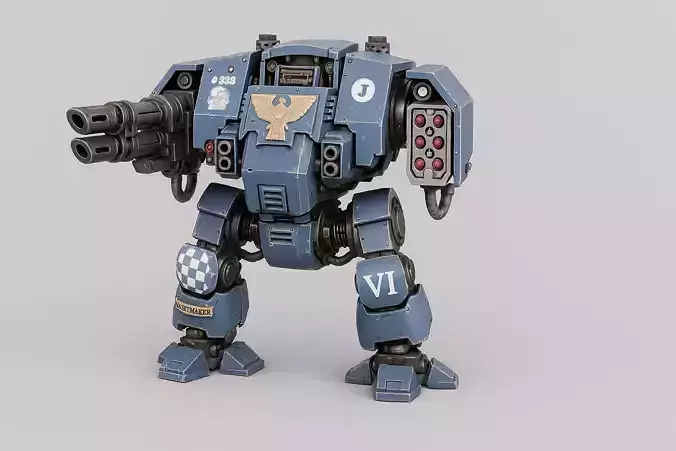 Robot with Destroyer Missiles 3D Model Printable Toy