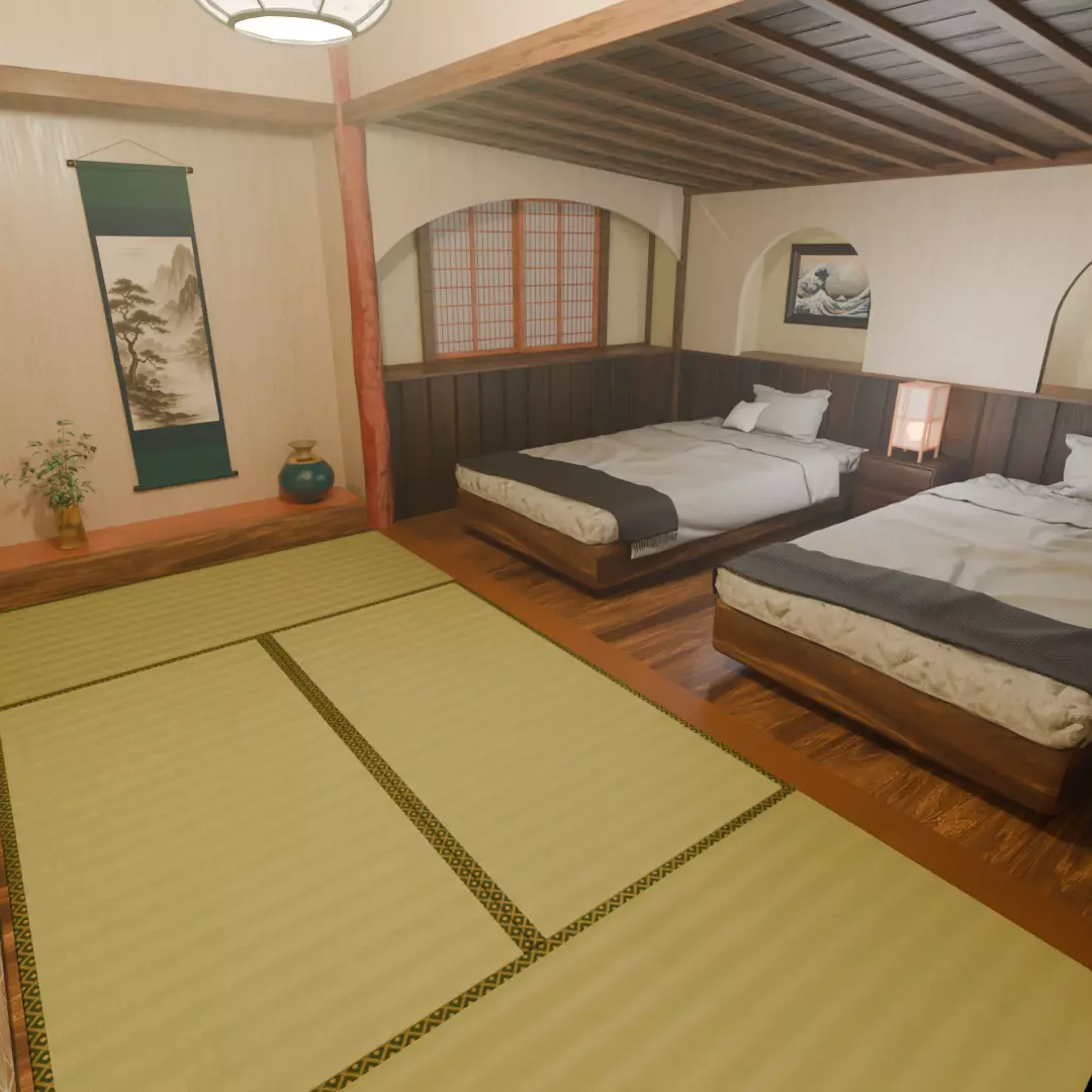 Ryokan guest room 3D model_0