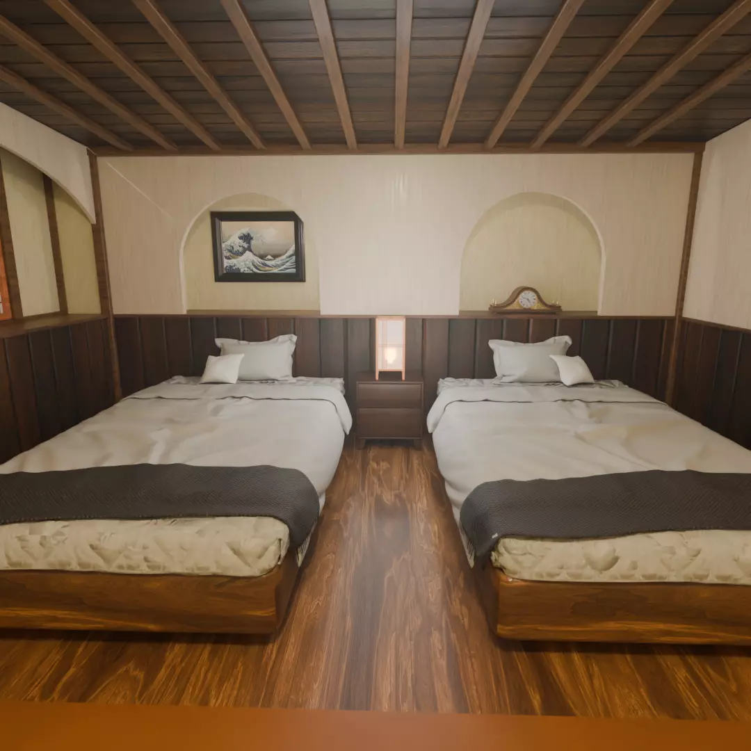Ryokan guest room 3D model_4