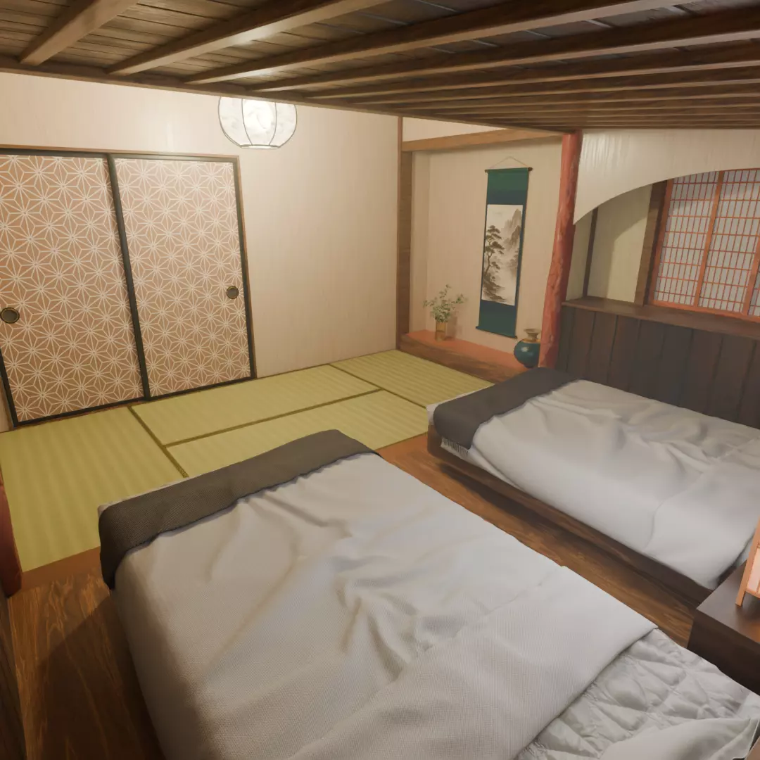 Ryokan guest room 3D model_2