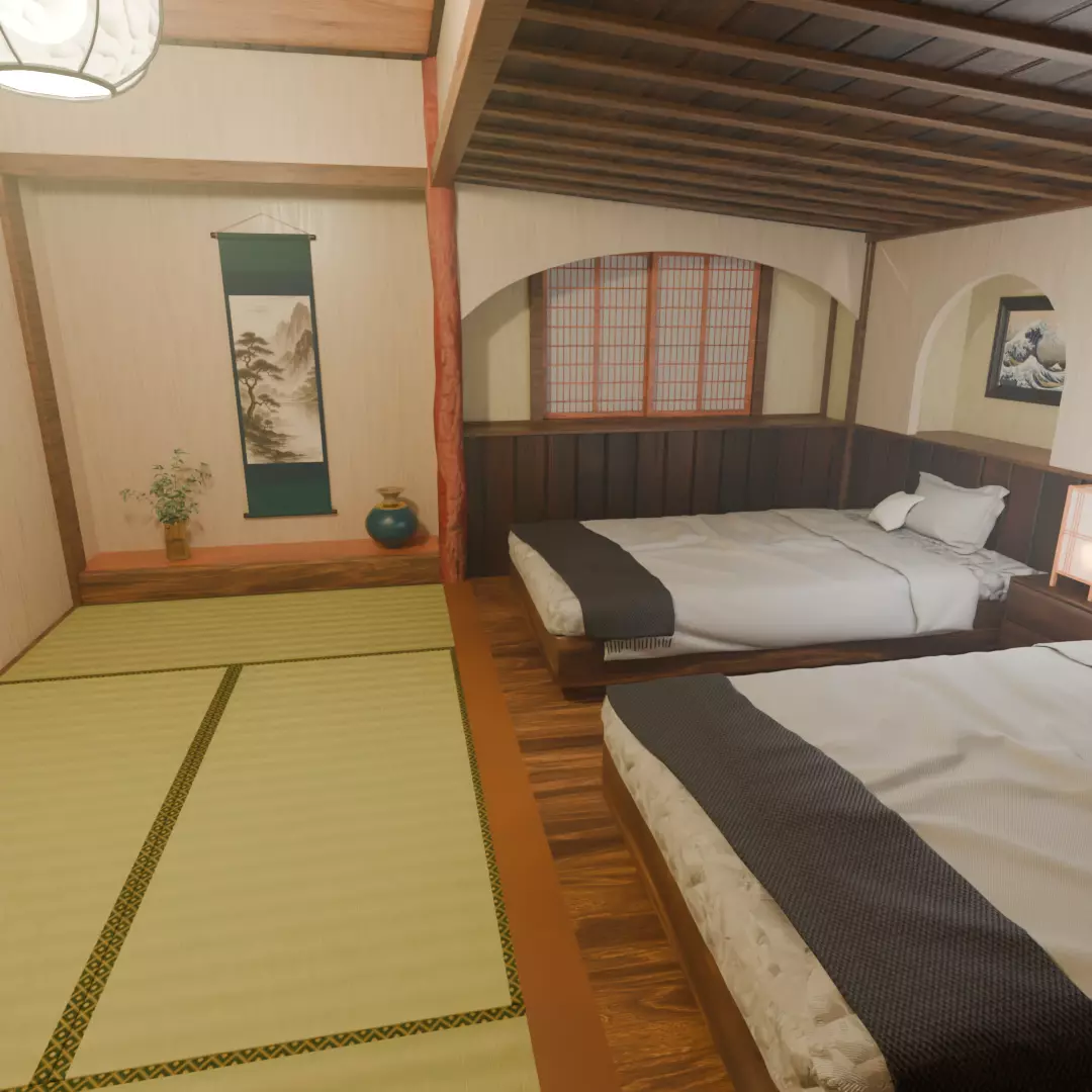 Ryokan guest room 3D model_3