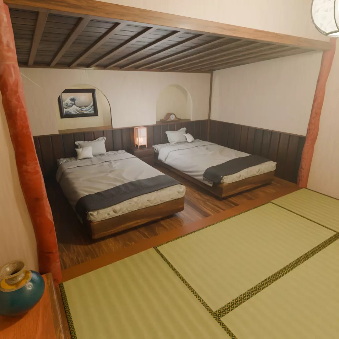 Ryokan guest room 3D model_1