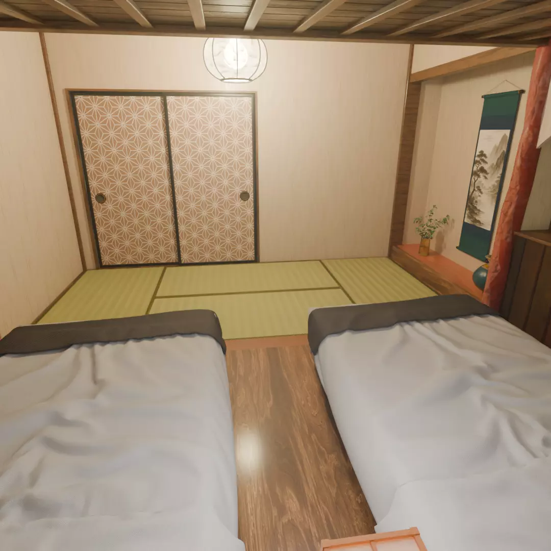 Ryokan guest room 3D model_5