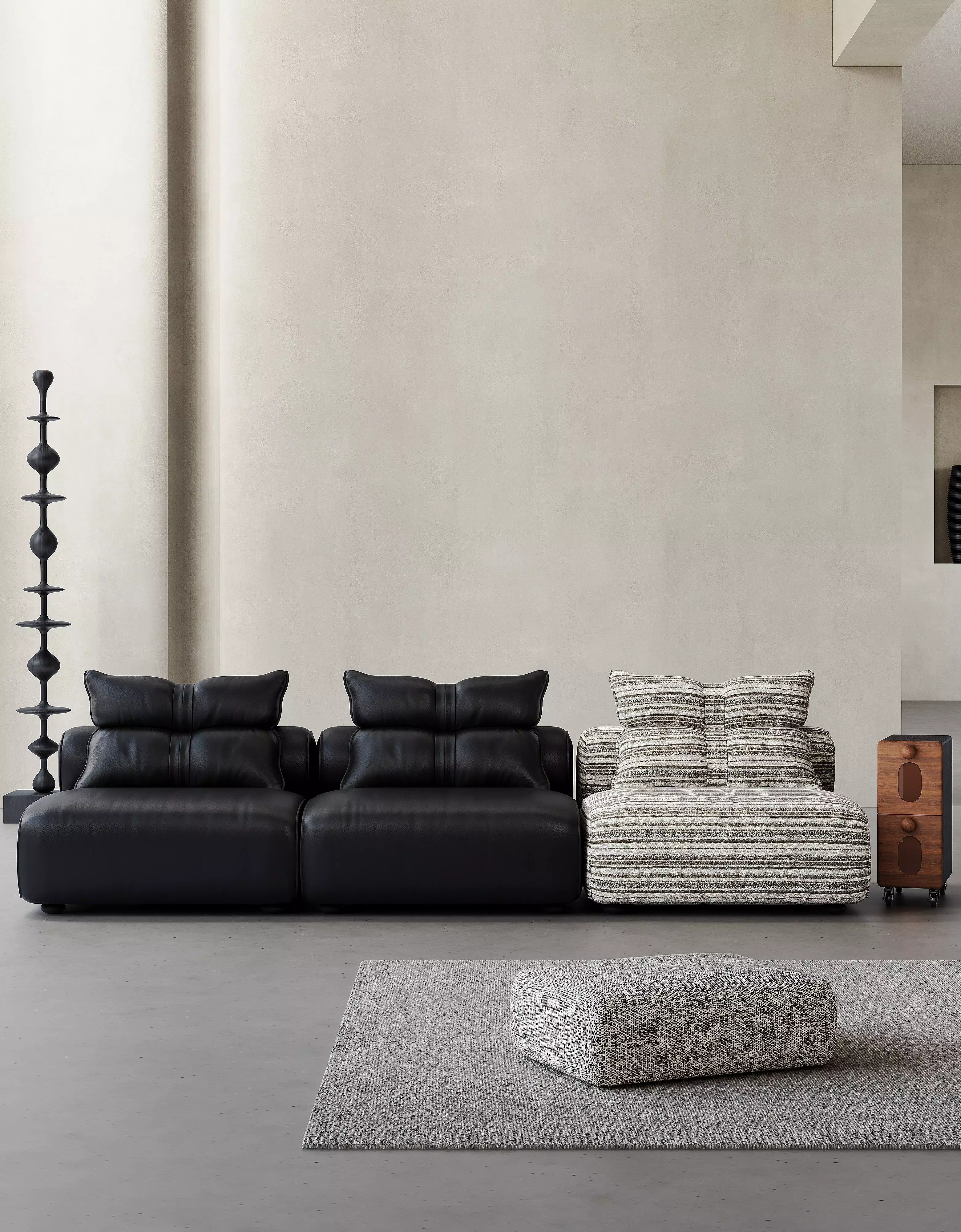 Mid Century interior scene 3D model_5