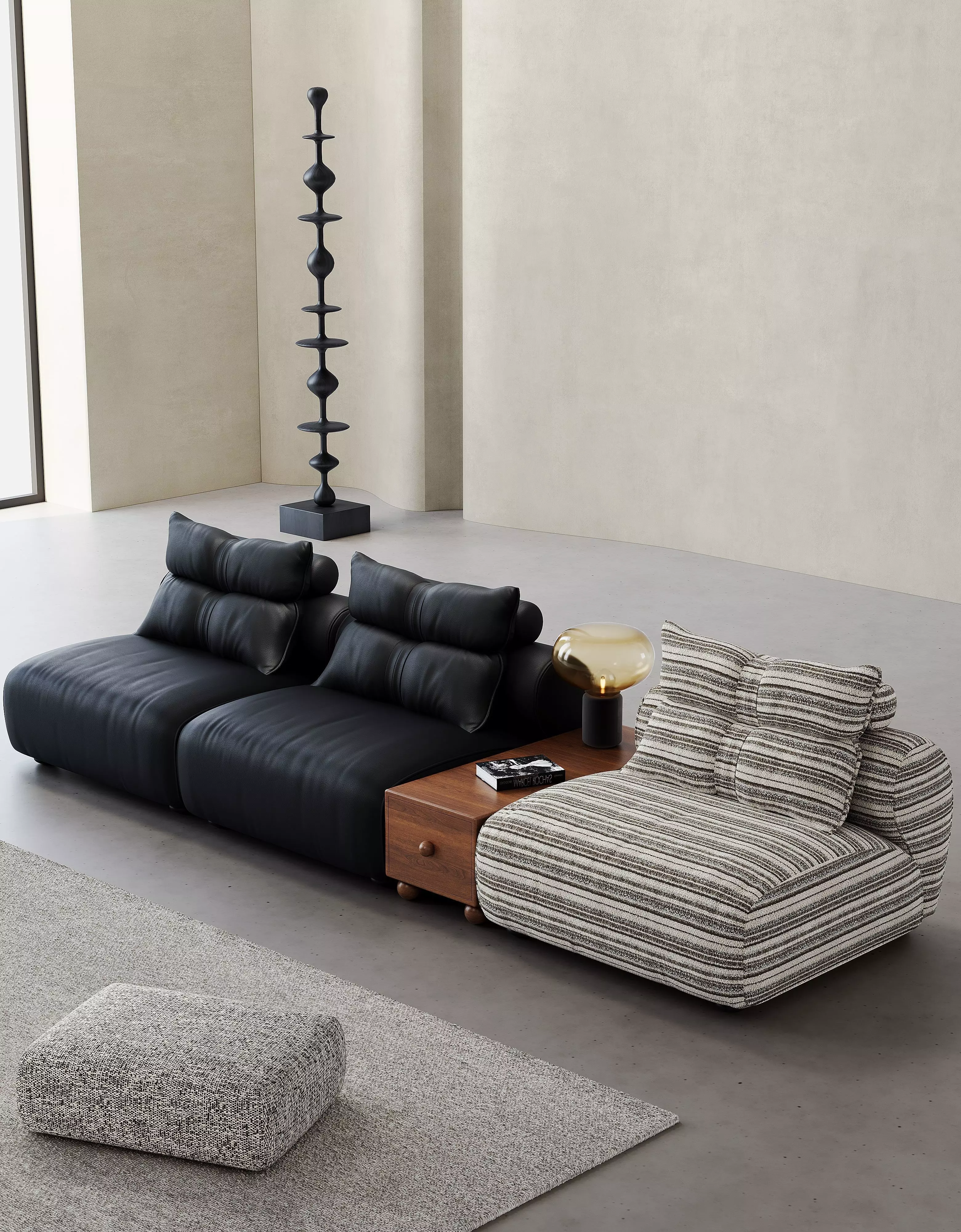 Mid Century interior scene 3D model_4