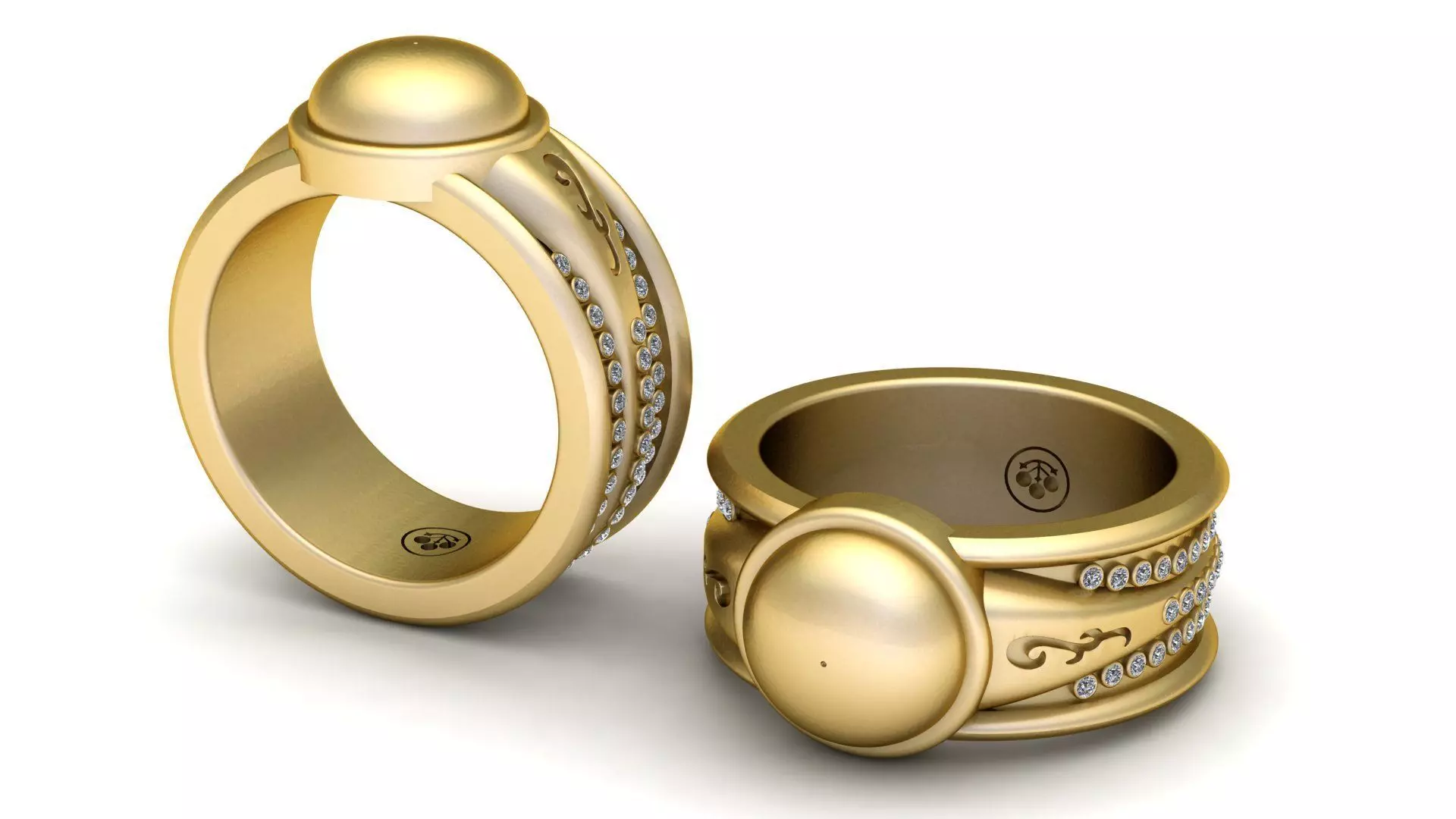 Luxury Dome Top Gold Ring 3D Printable Jewelry Model 3D print model