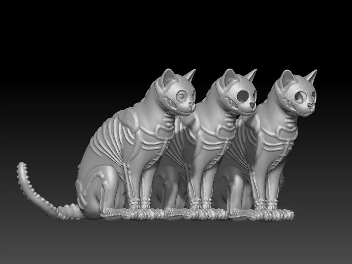 cat skull pack 1 3D print model