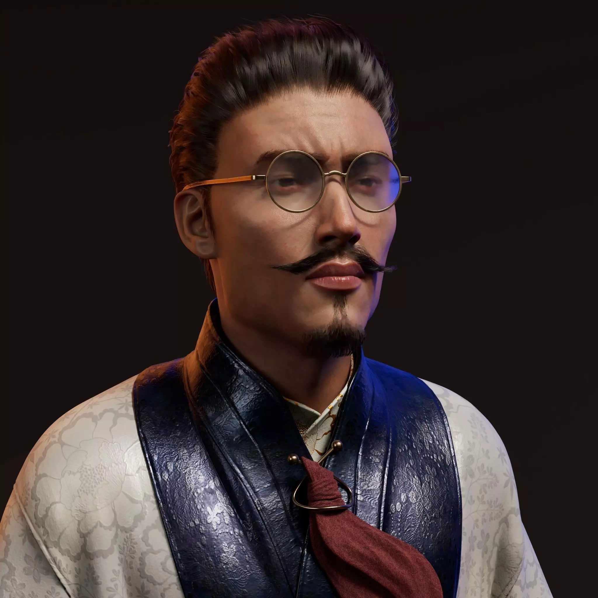 REALISTIC 3D ASIAN MALE FACE Low-poly 3D model_0