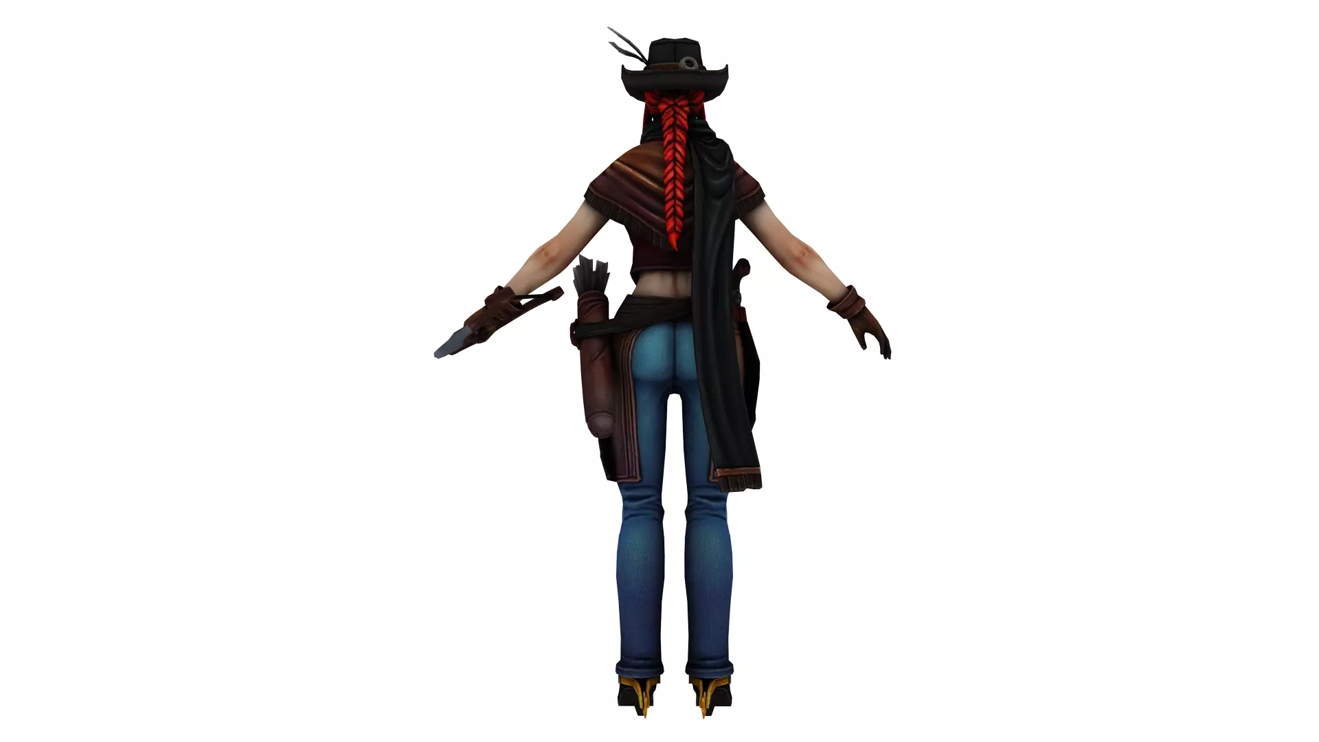 Stylized Female Warrior  Ranger 3D Character Model Low-poly 3D model_4