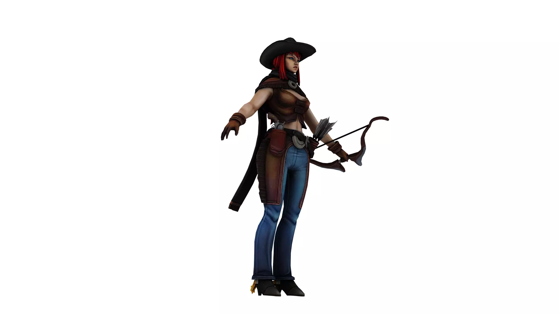 Stylized Female Warrior  Ranger 3D Character Model Low-poly 3D model_3