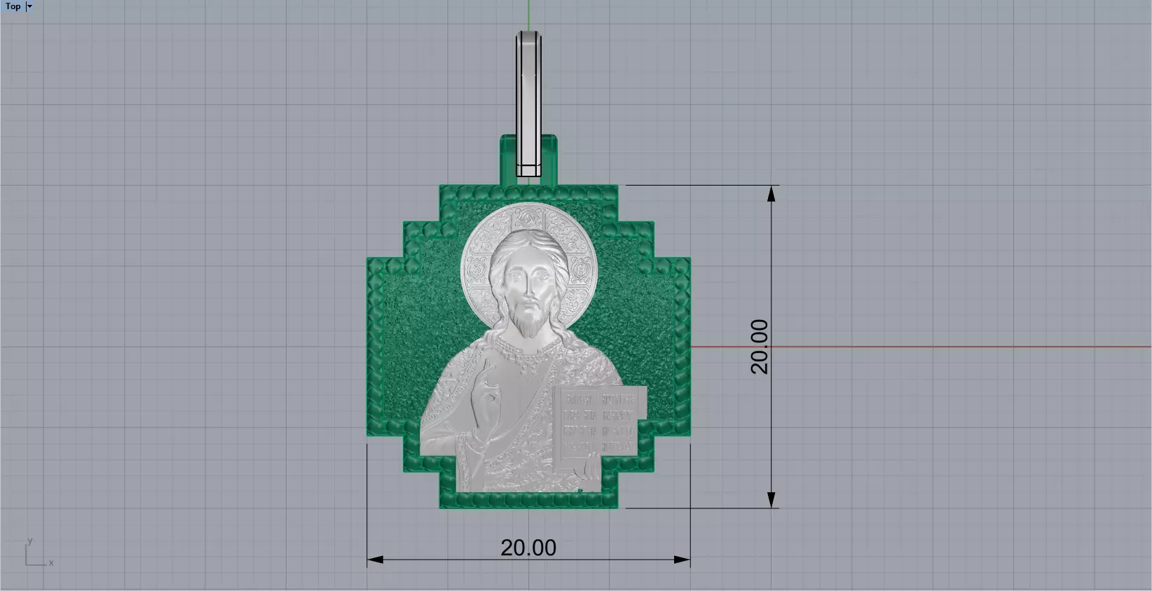 double side Jesus cross protect us pendant model 725 3D print model_24