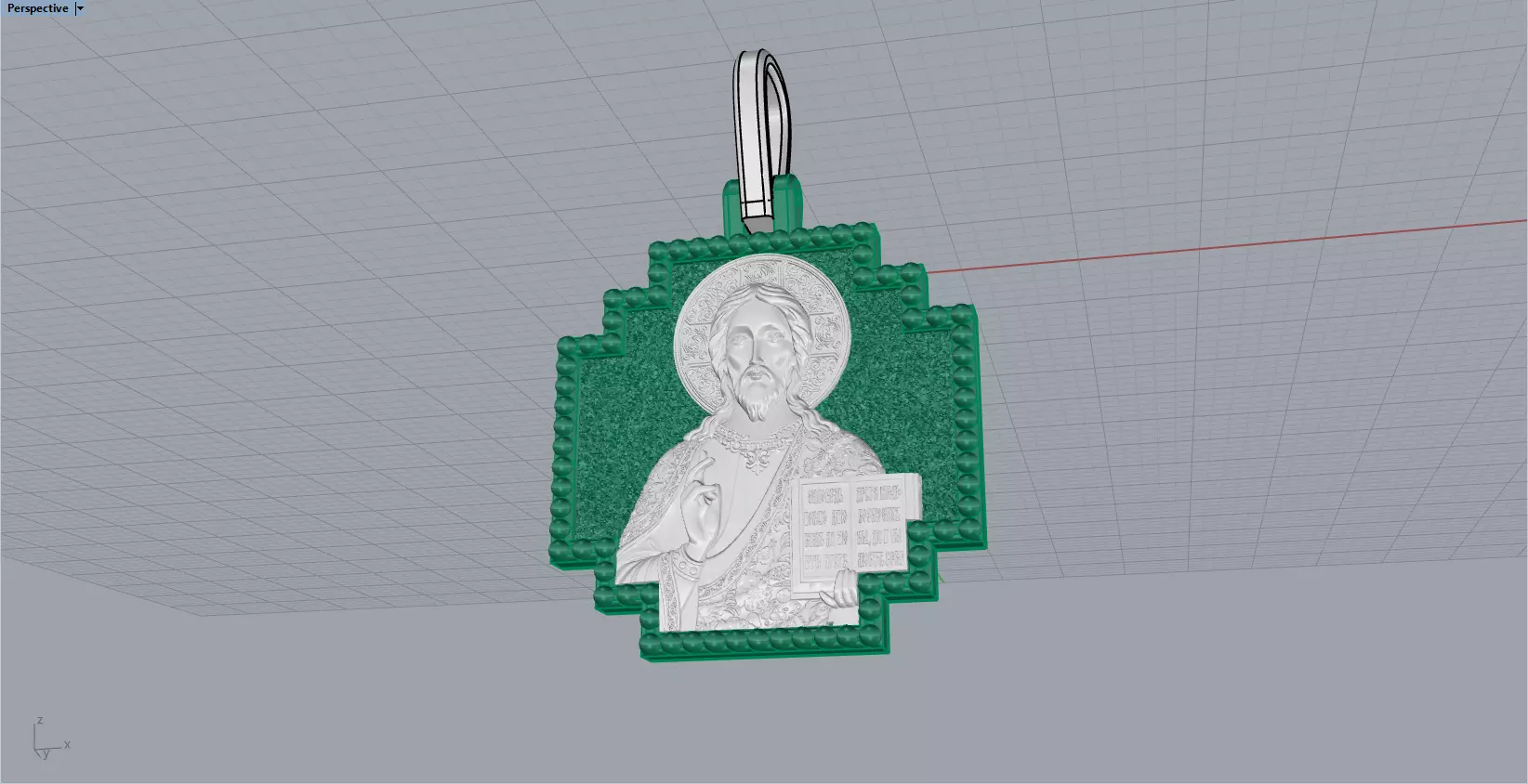 double side Jesus cross protect us pendant model 725 3D print model_10