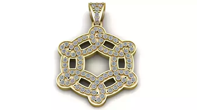 Geometric Diamond Pendant 3D Printable Model 