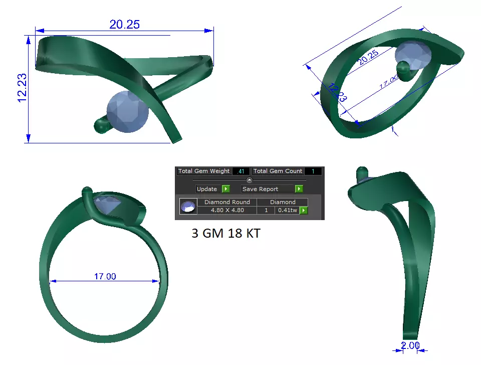 Women Ring Render 3dm STL OBJ FBX MGX Details 3D print model_1