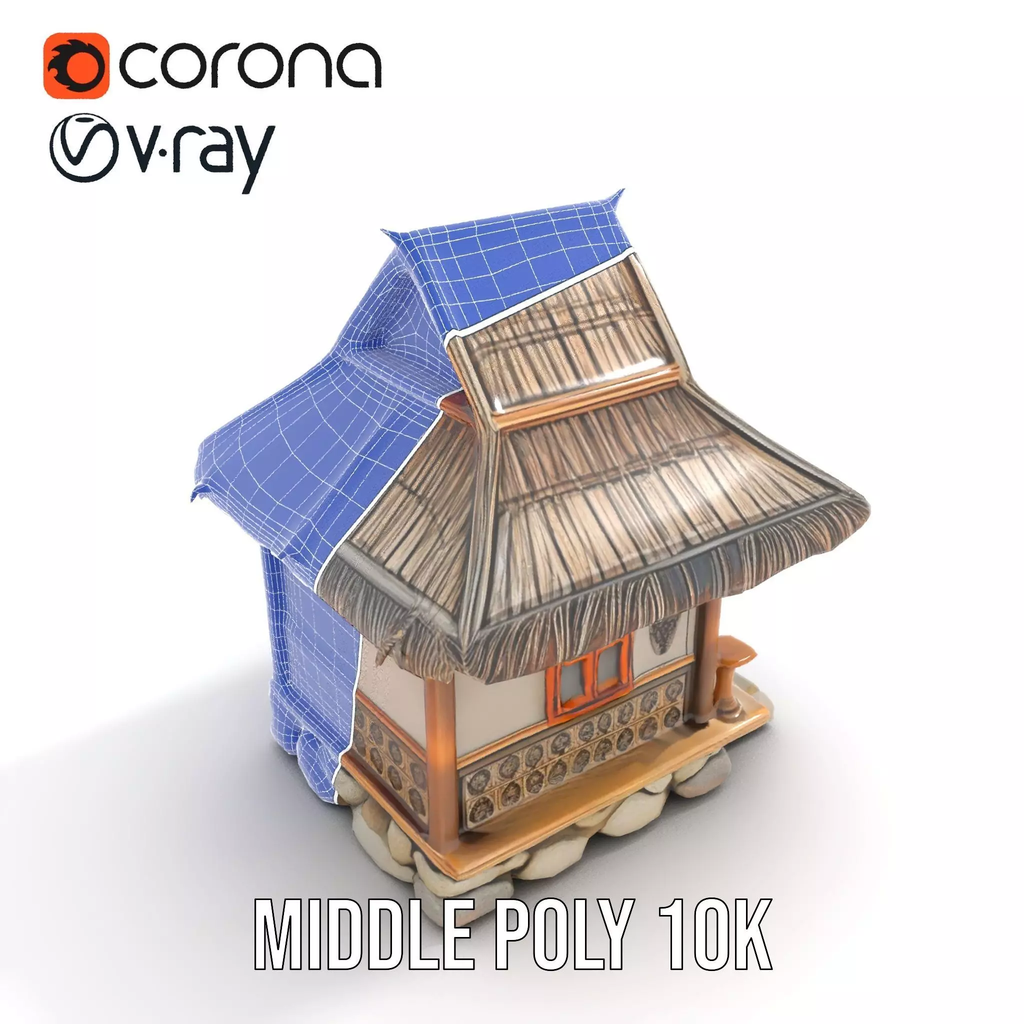 Traditional Bamboo Hut model pack Low-poly 3D model_28