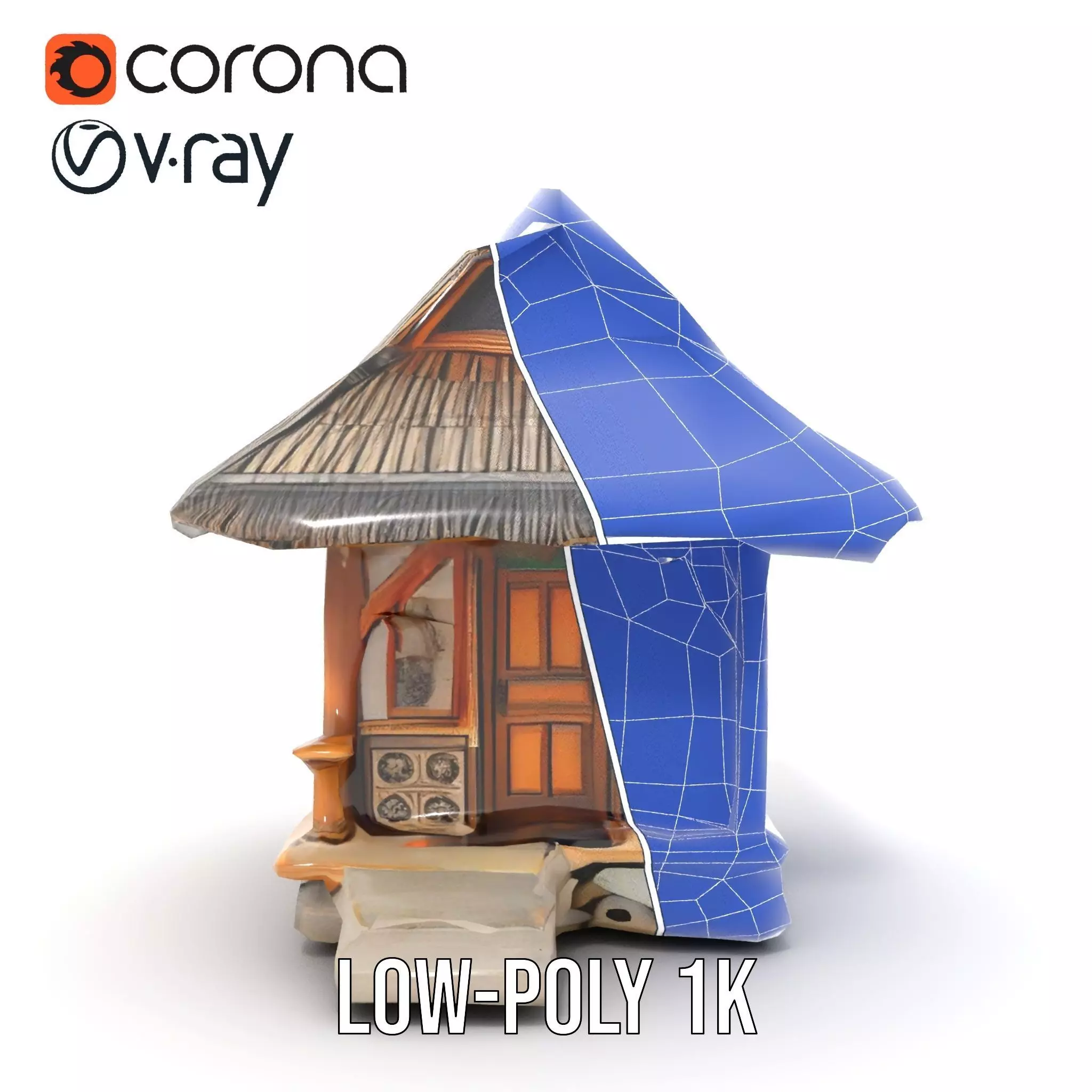 Traditional Bamboo Hut model pack Low-poly 3D model_31