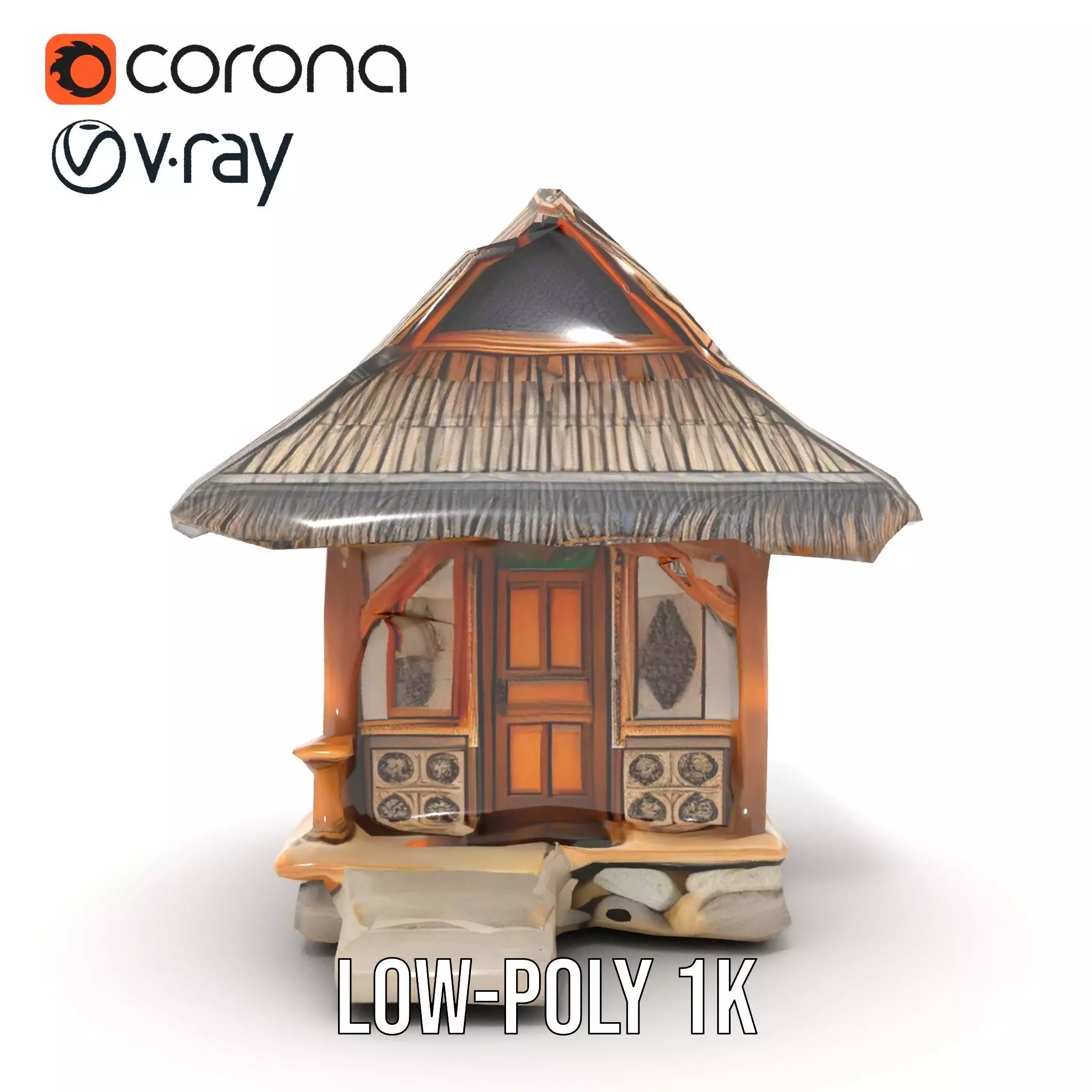 Traditional Bamboo Hut model pack Low-poly 3D model_10