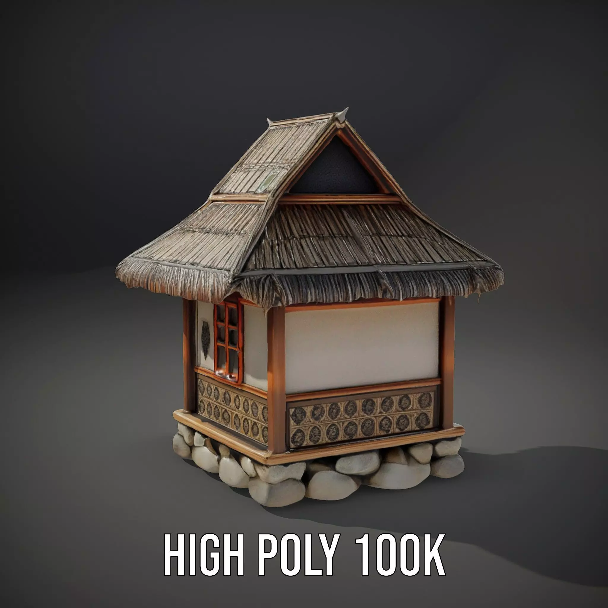 Traditional Bamboo Hut model pack Low-poly 3D model_9