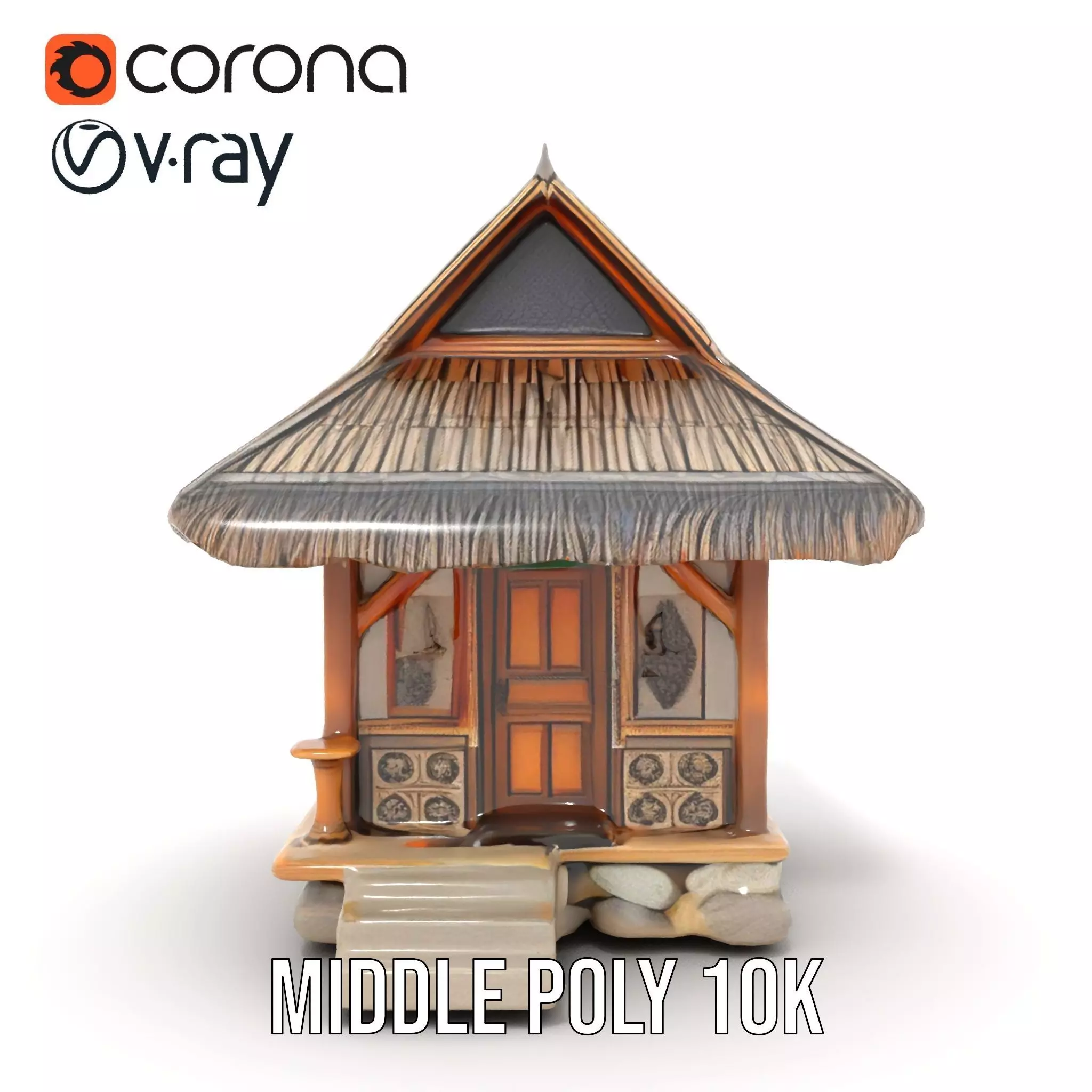 Traditional Bamboo Hut model pack Low-poly 3D model_23