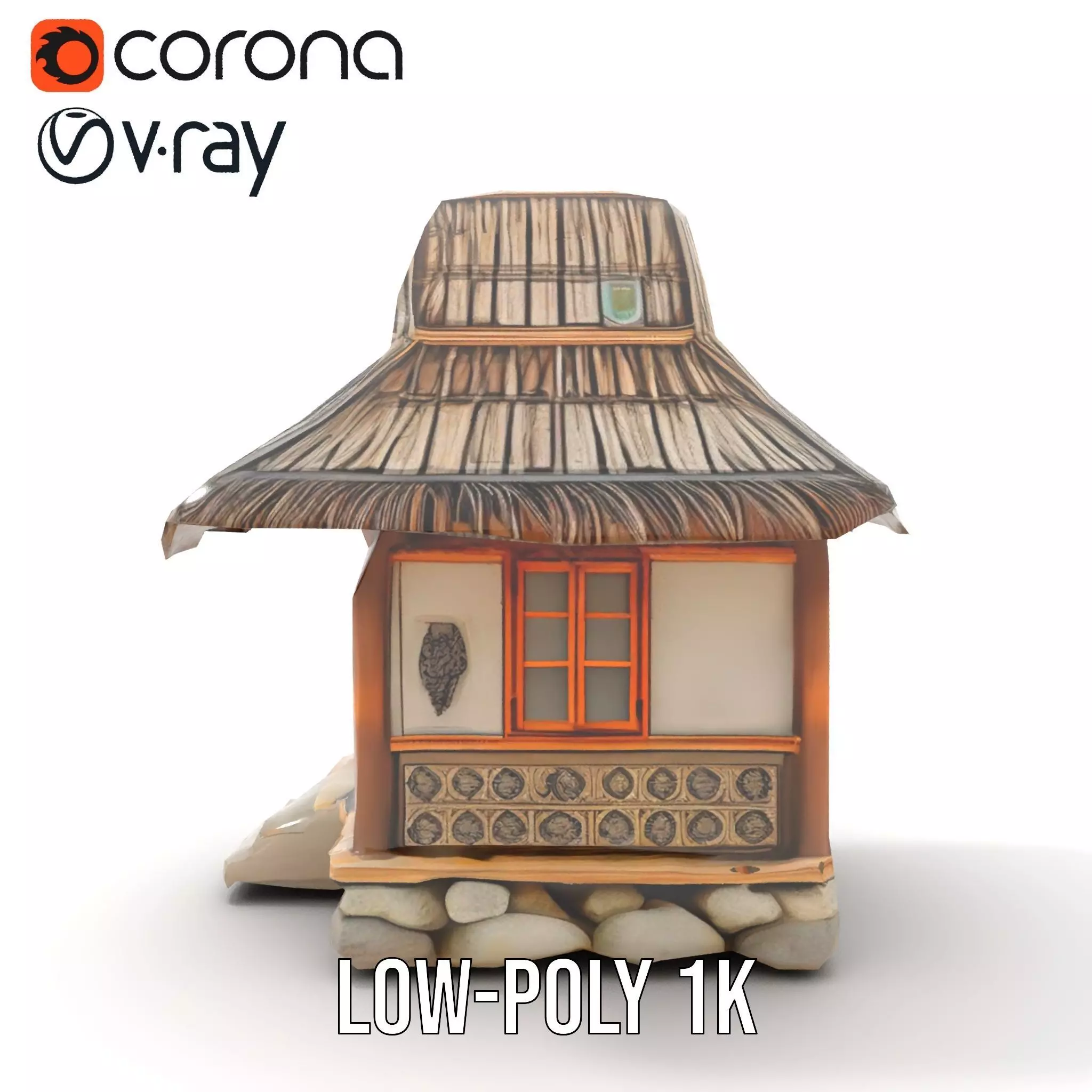 Traditional Bamboo Hut model pack Low-poly 3D model_8