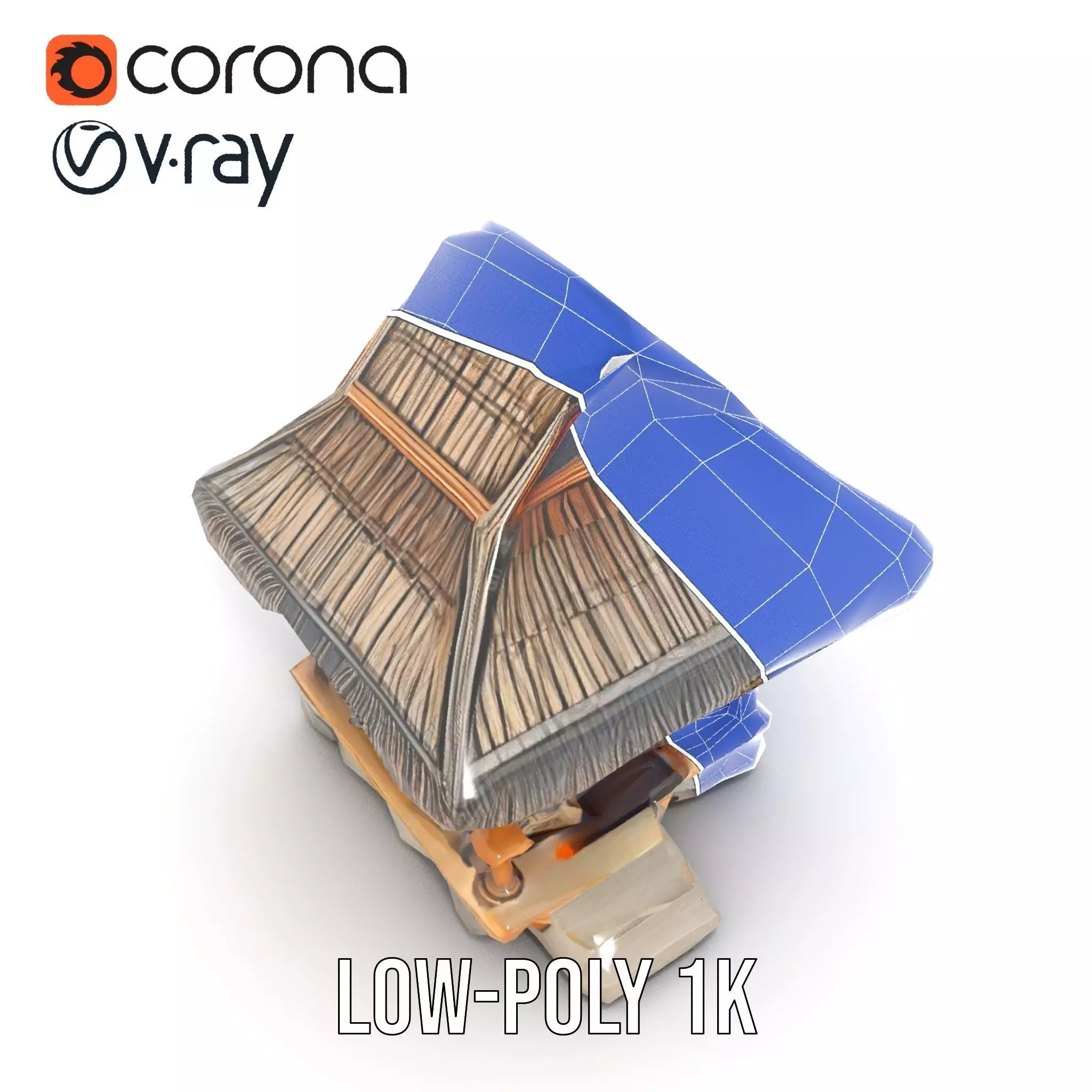 Traditional Bamboo Hut model pack Low-poly 3D model_27