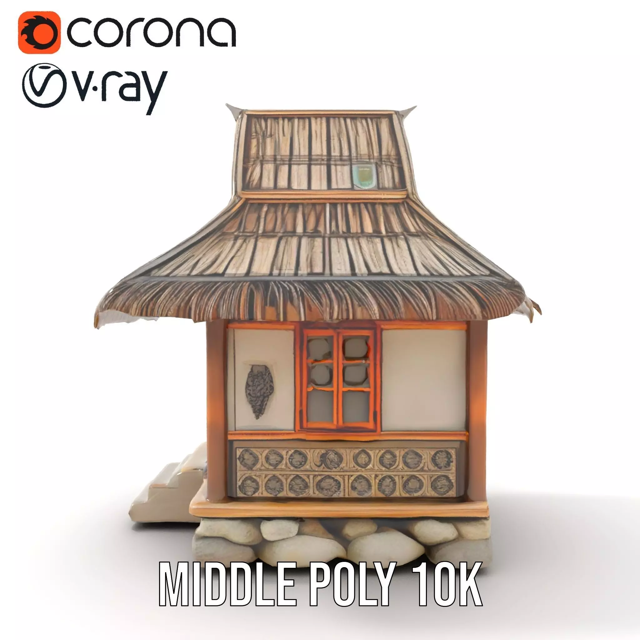 Traditional Bamboo Hut model pack Low-poly 3D model_17