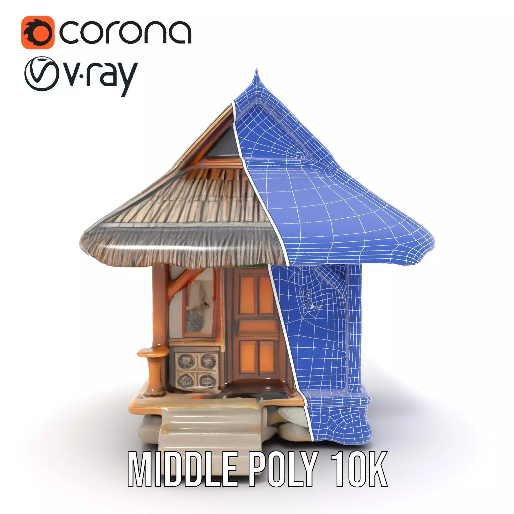 Traditional Bamboo Hut model pack Low-poly 3D model_26