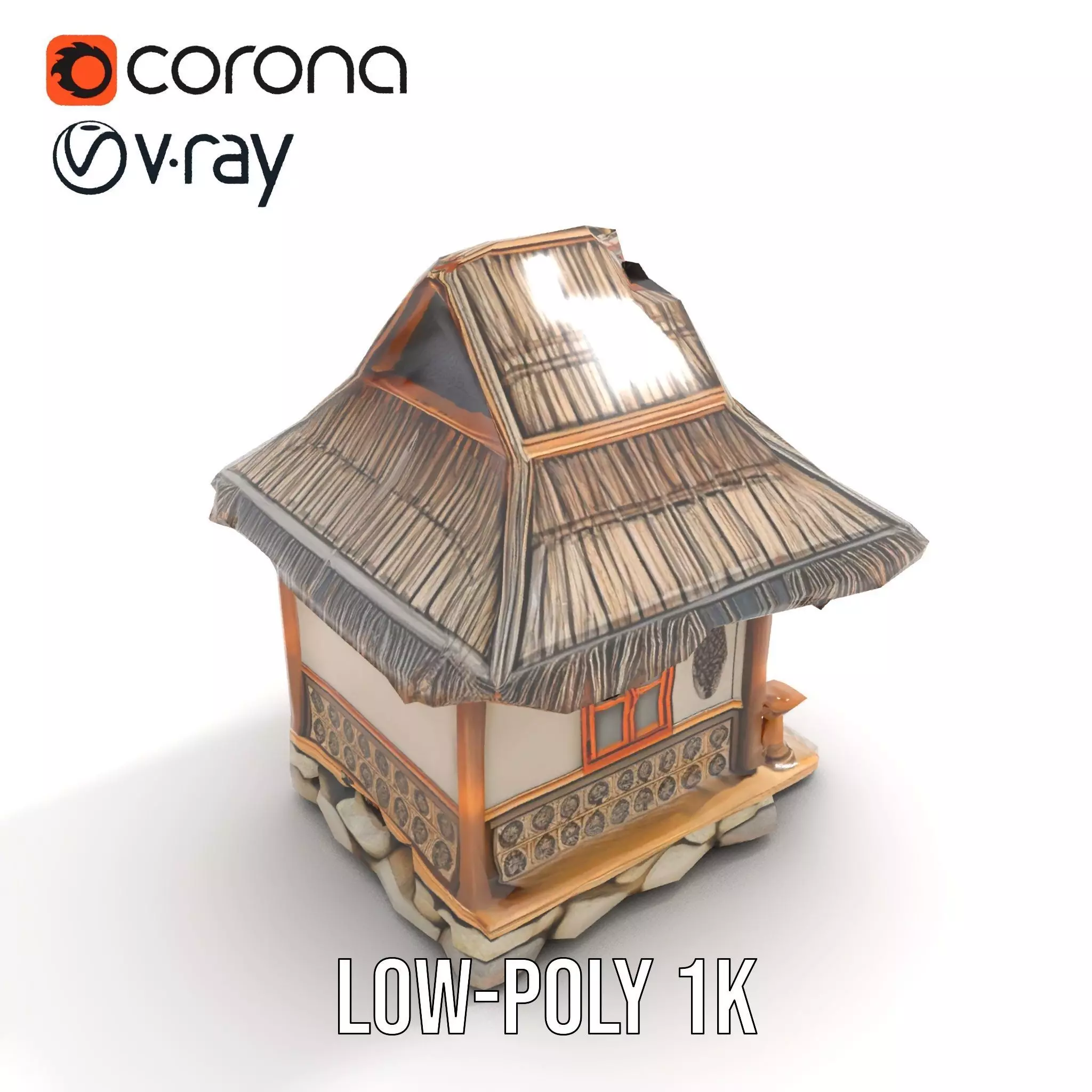 Traditional Bamboo Hut model pack Low-poly 3D model_13