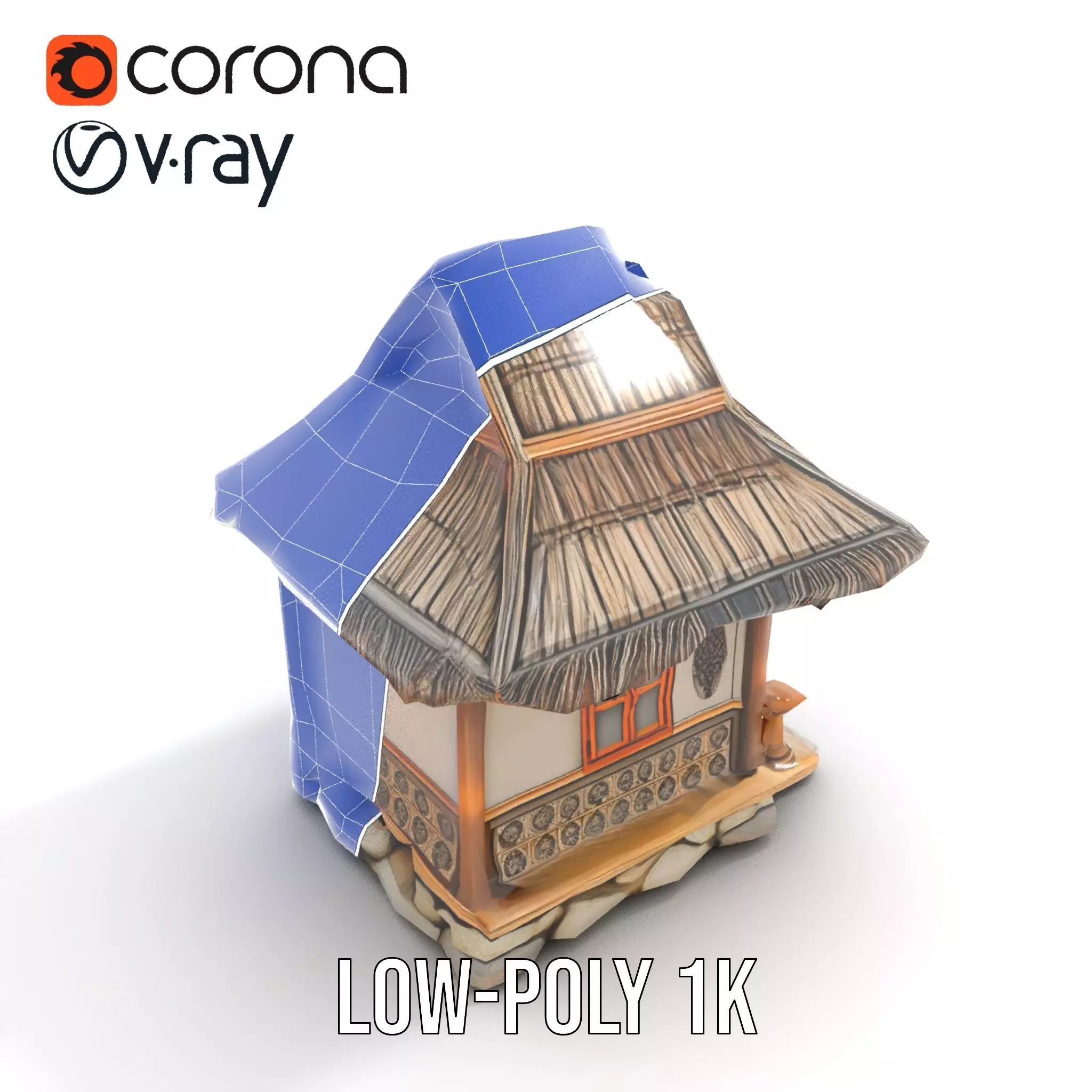 Traditional Bamboo Hut model pack Low-poly 3D model_29