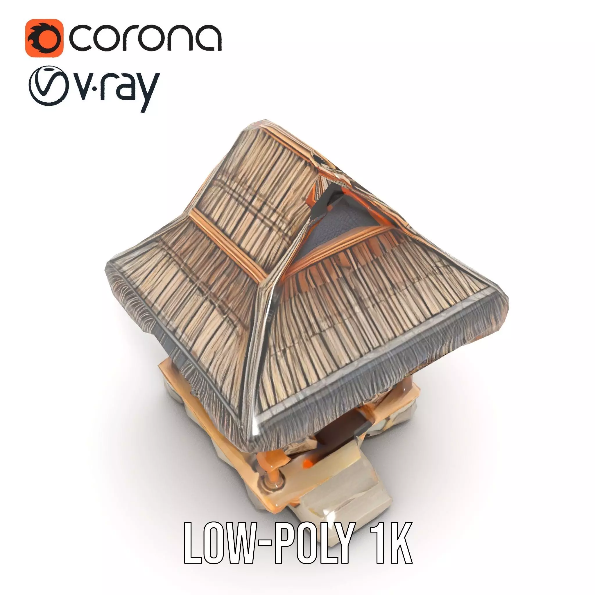 Traditional Bamboo Hut model pack Low-poly 3D model_15