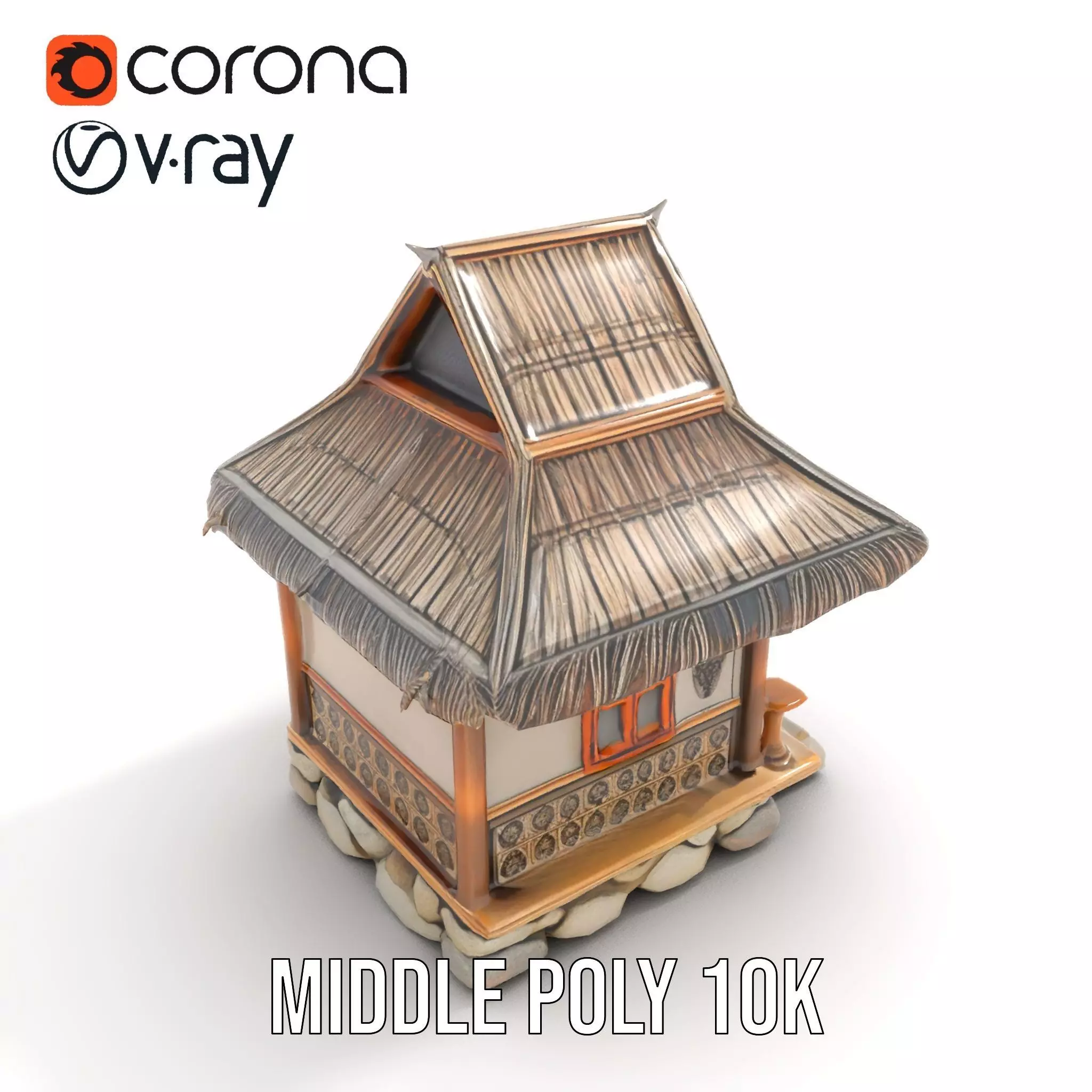 Traditional Bamboo Hut model pack Low-poly 3D model_12