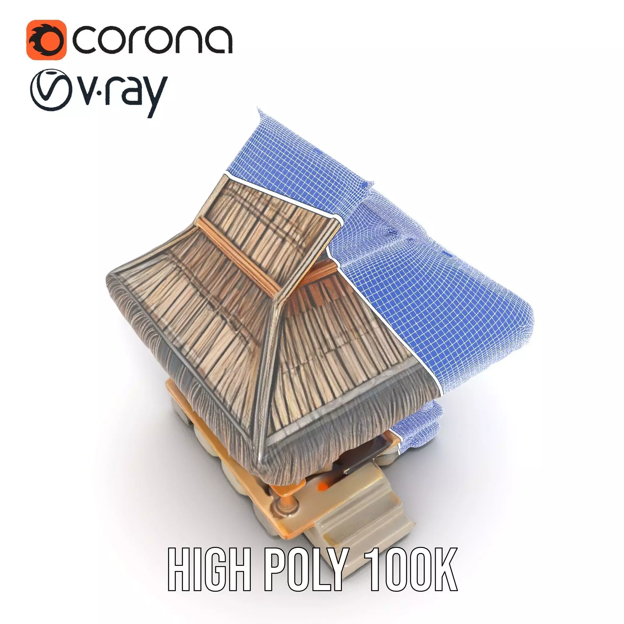 Traditional Bamboo Hut model pack Low-poly 3D model_35