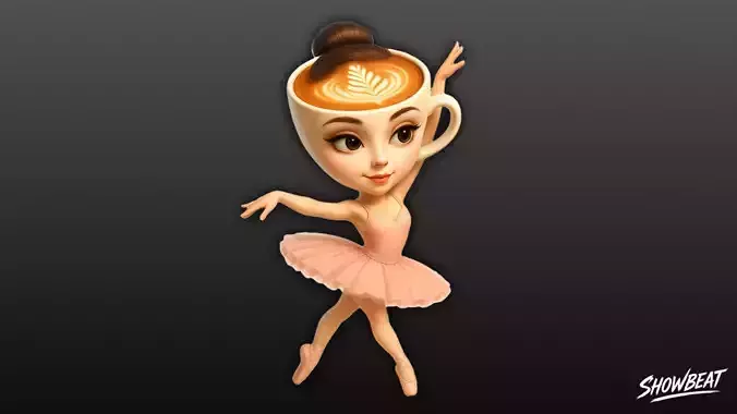 Ballerina Cappucina - Italian BrainRot Low-poly 3D model