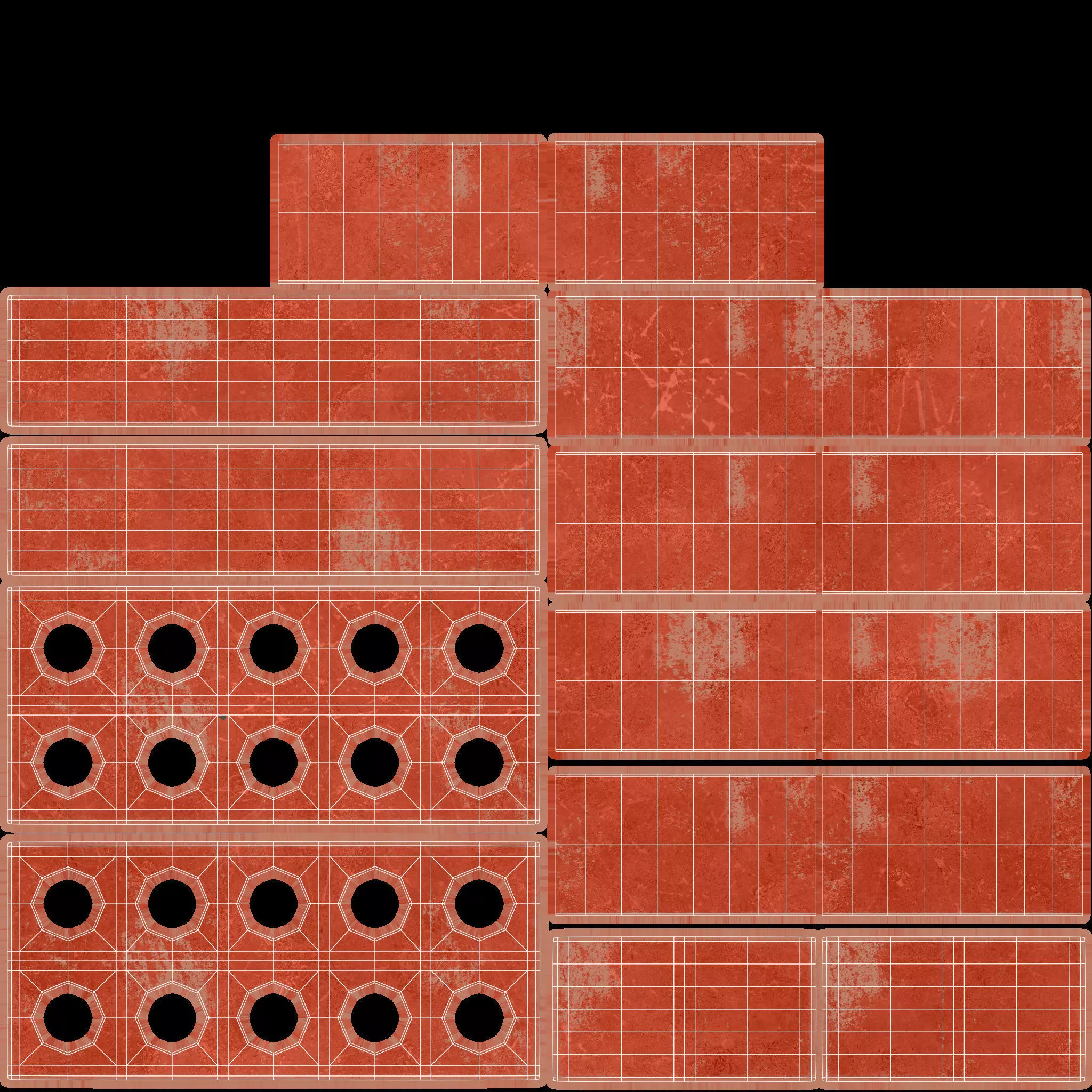 Red Brick 2 Low-poly 3D model_17