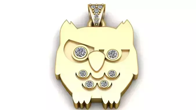 Owl Face Pendant 3D Printable Model