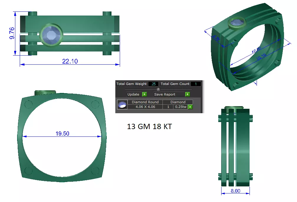 Women Ring Render 3dm STL OBJ FBX MGX Details 3D print model_1